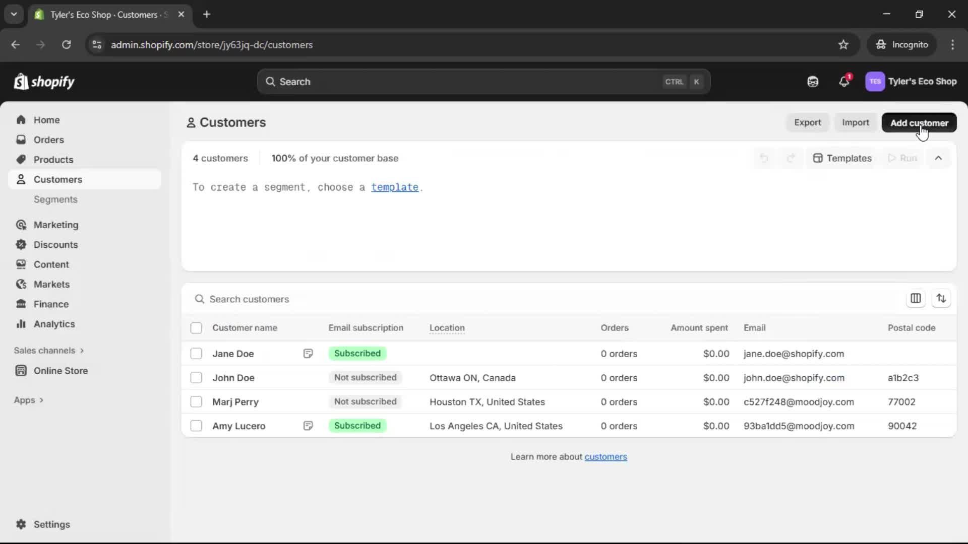 CRM screenshot