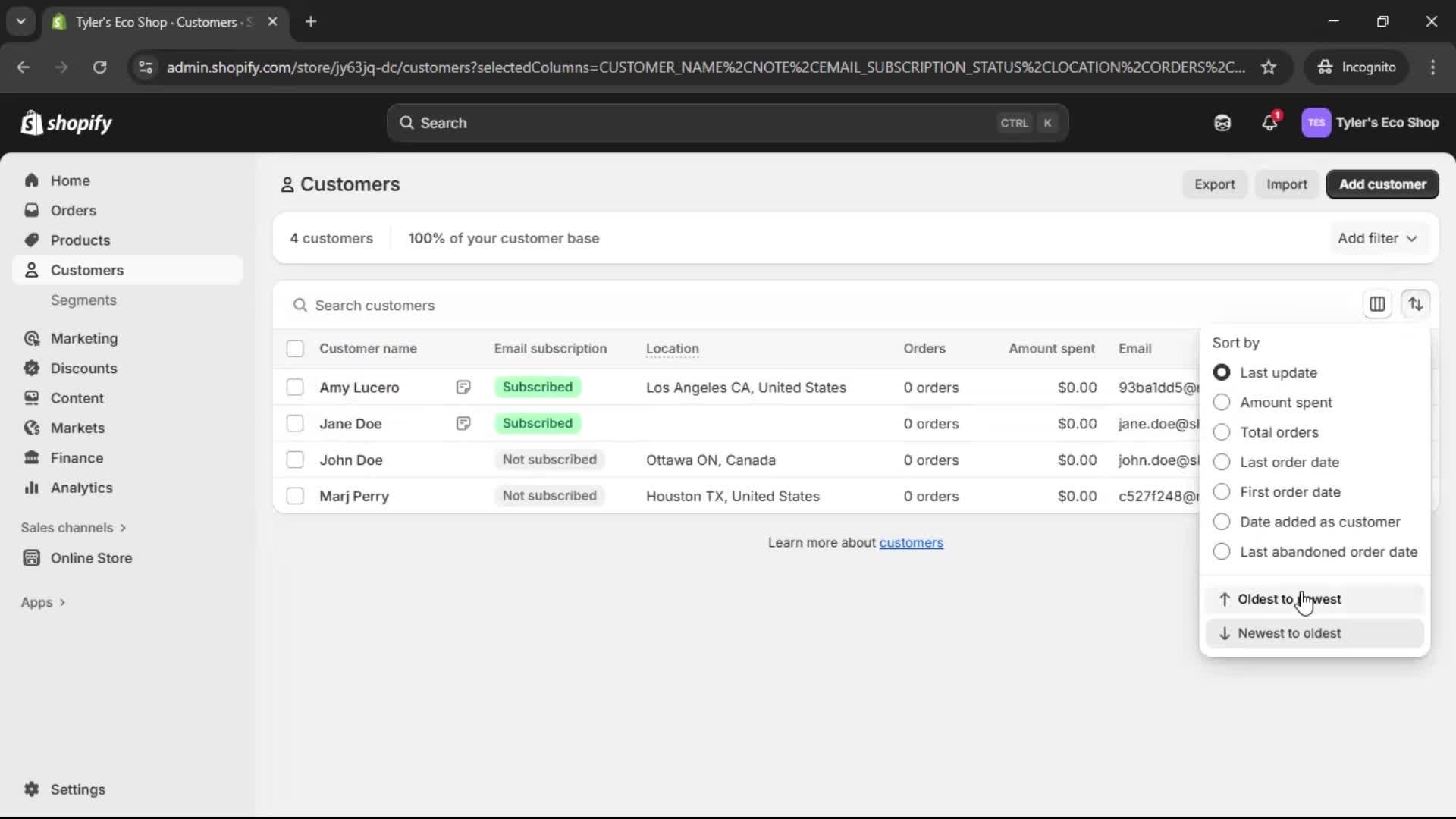 CRM screenshot