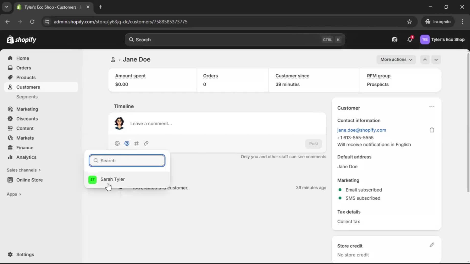CRM screenshot