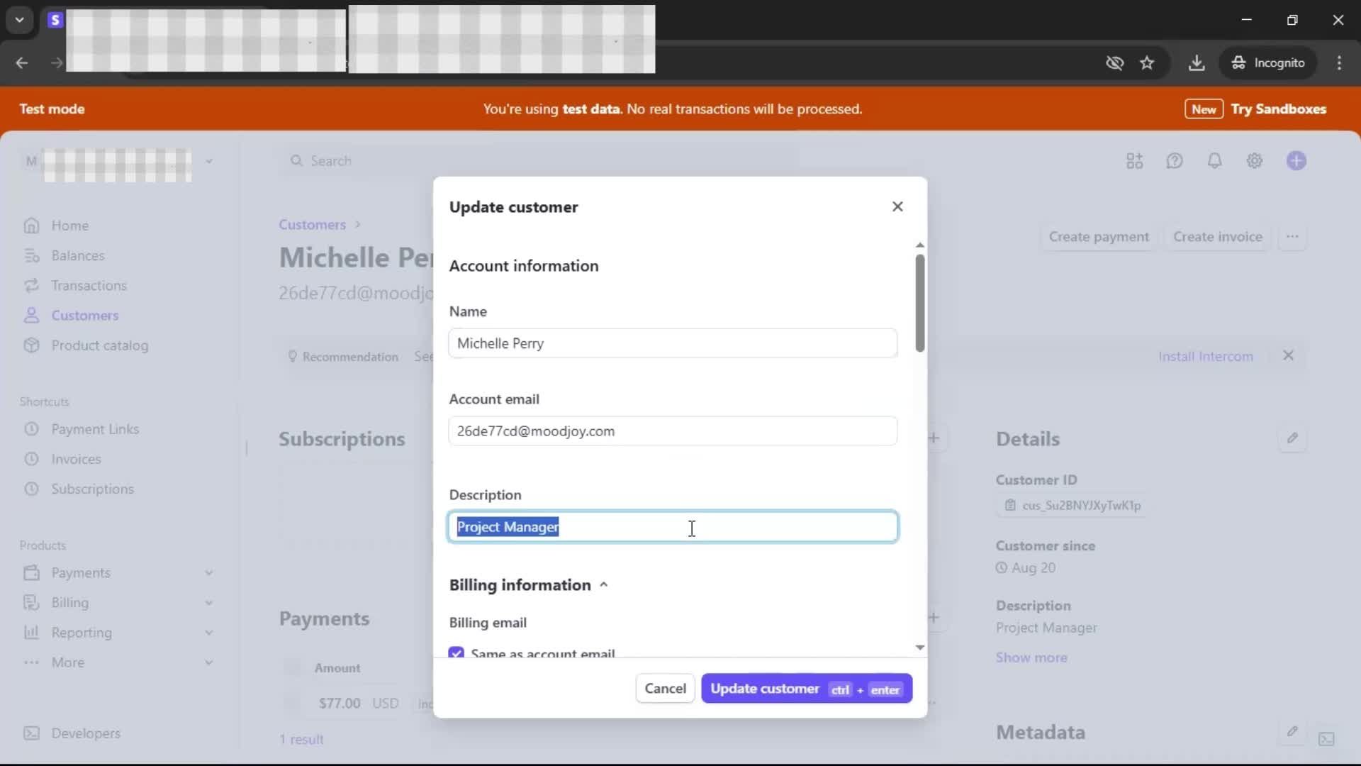 CRM screenshot