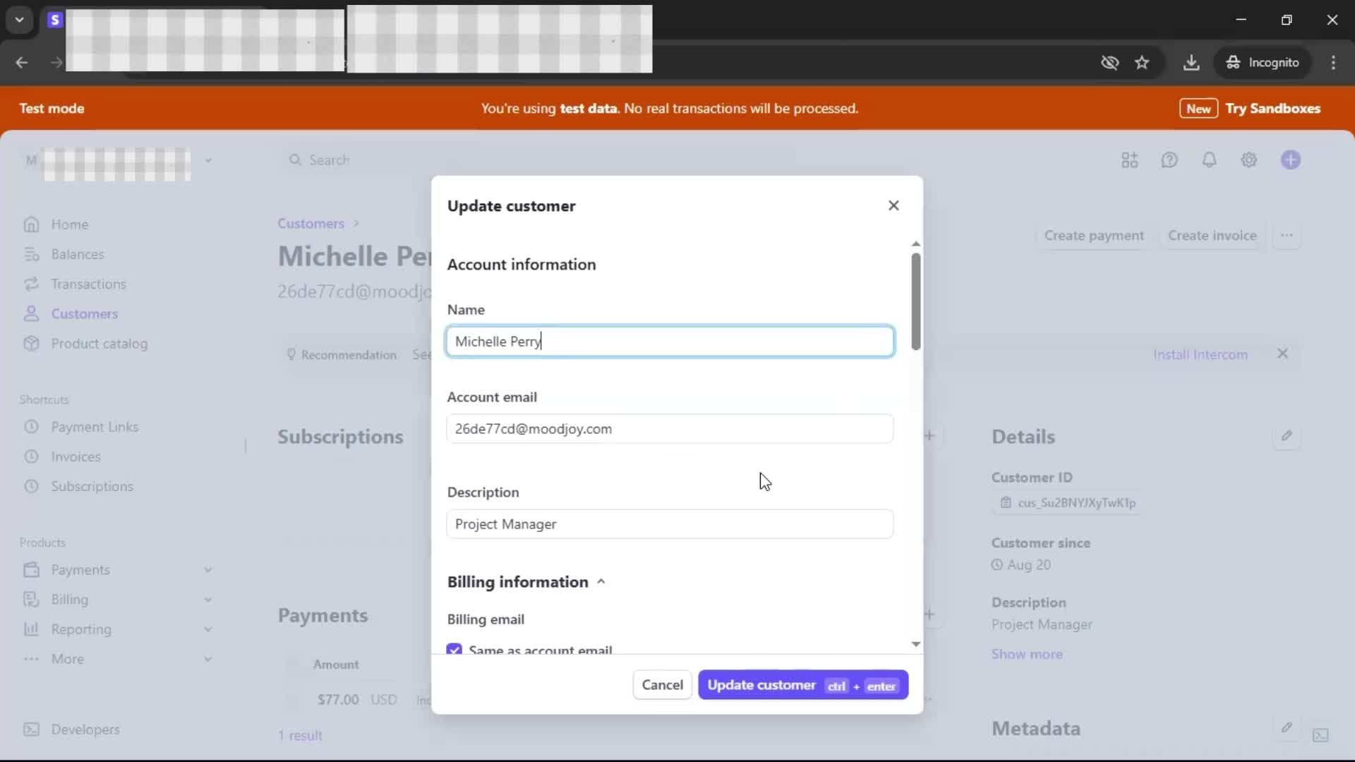 CRM screenshot