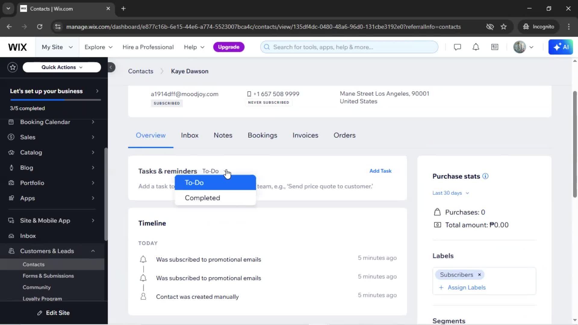 CRM screenshot