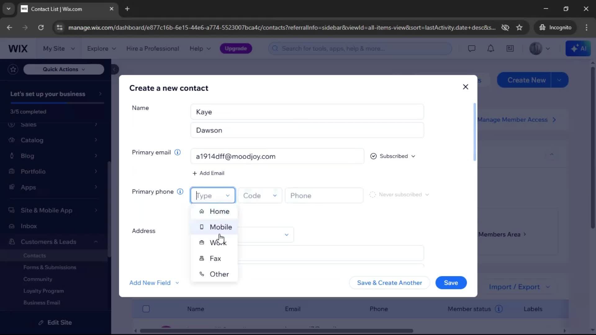 CRM screenshot