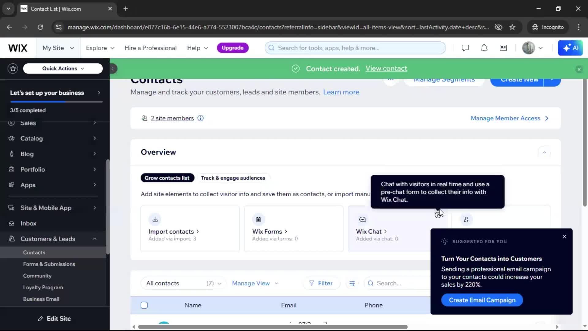CRM screenshot