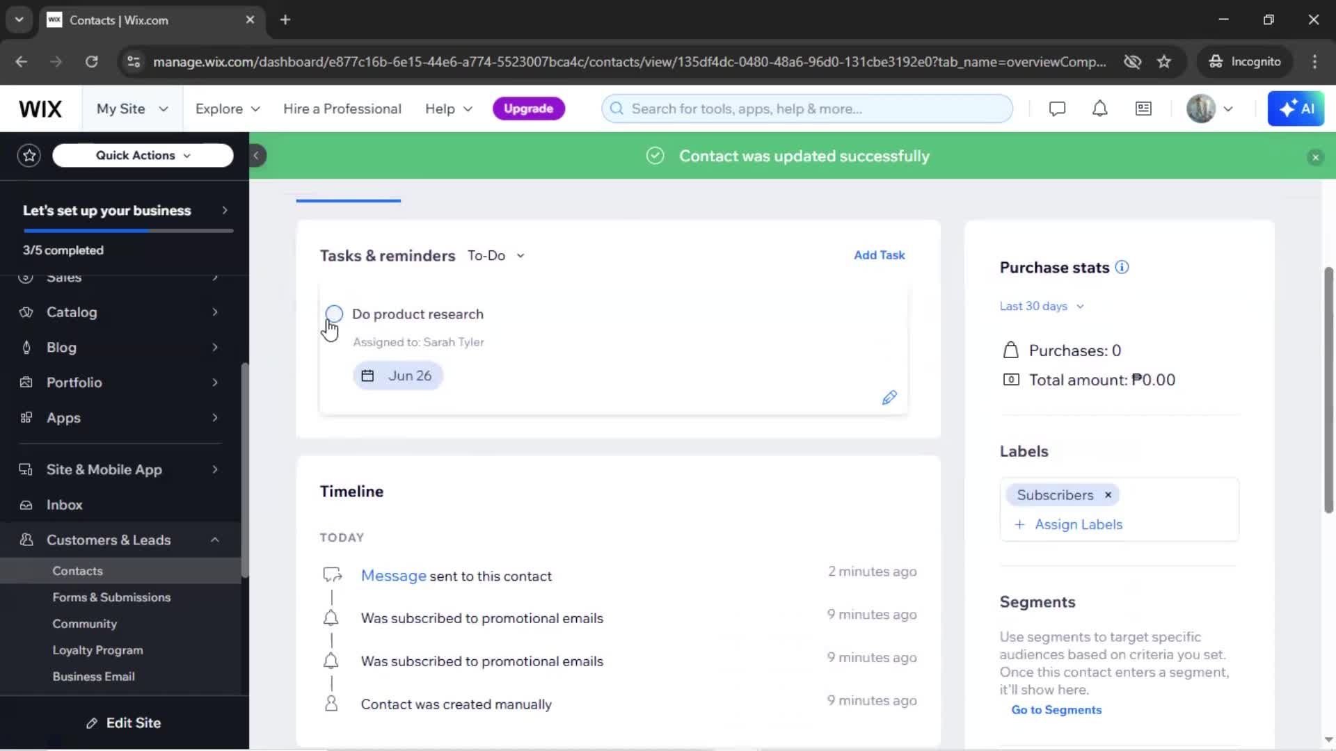 CRM screenshot