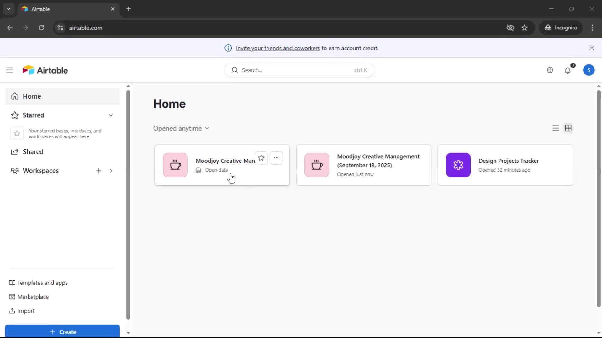 CSV import screenshot