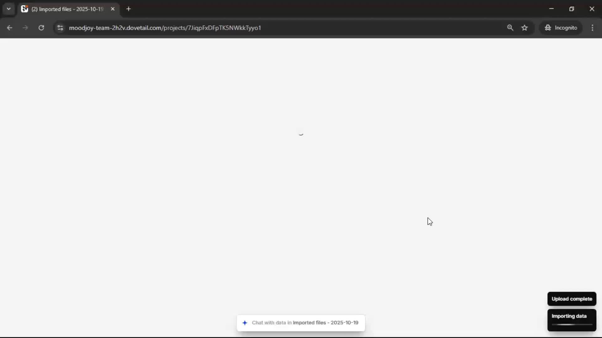 CSV import screenshot
