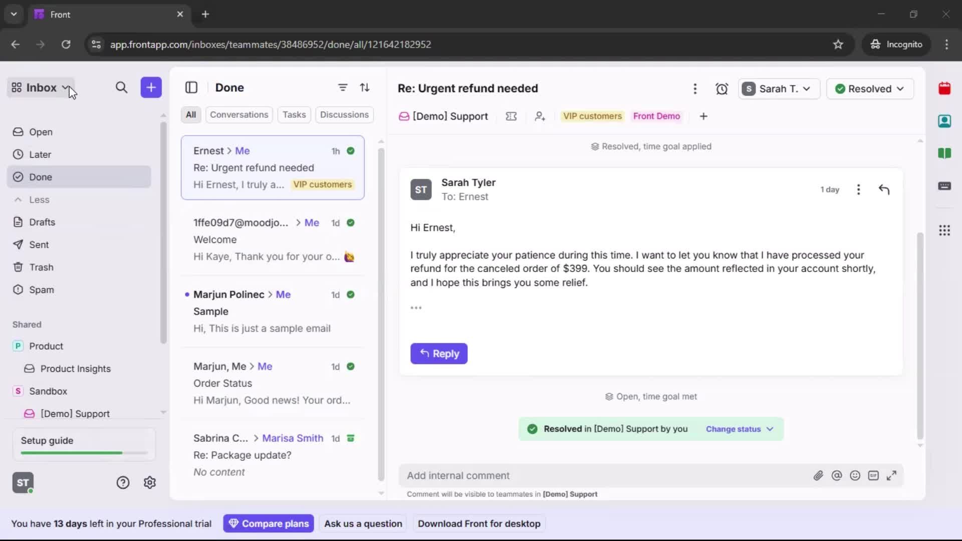 CSV import screenshot
