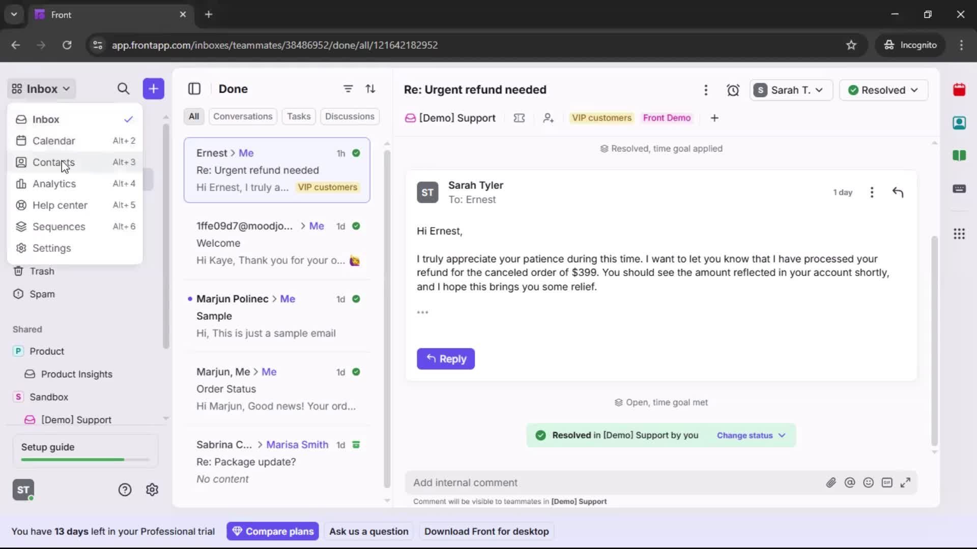 CSV import screenshot