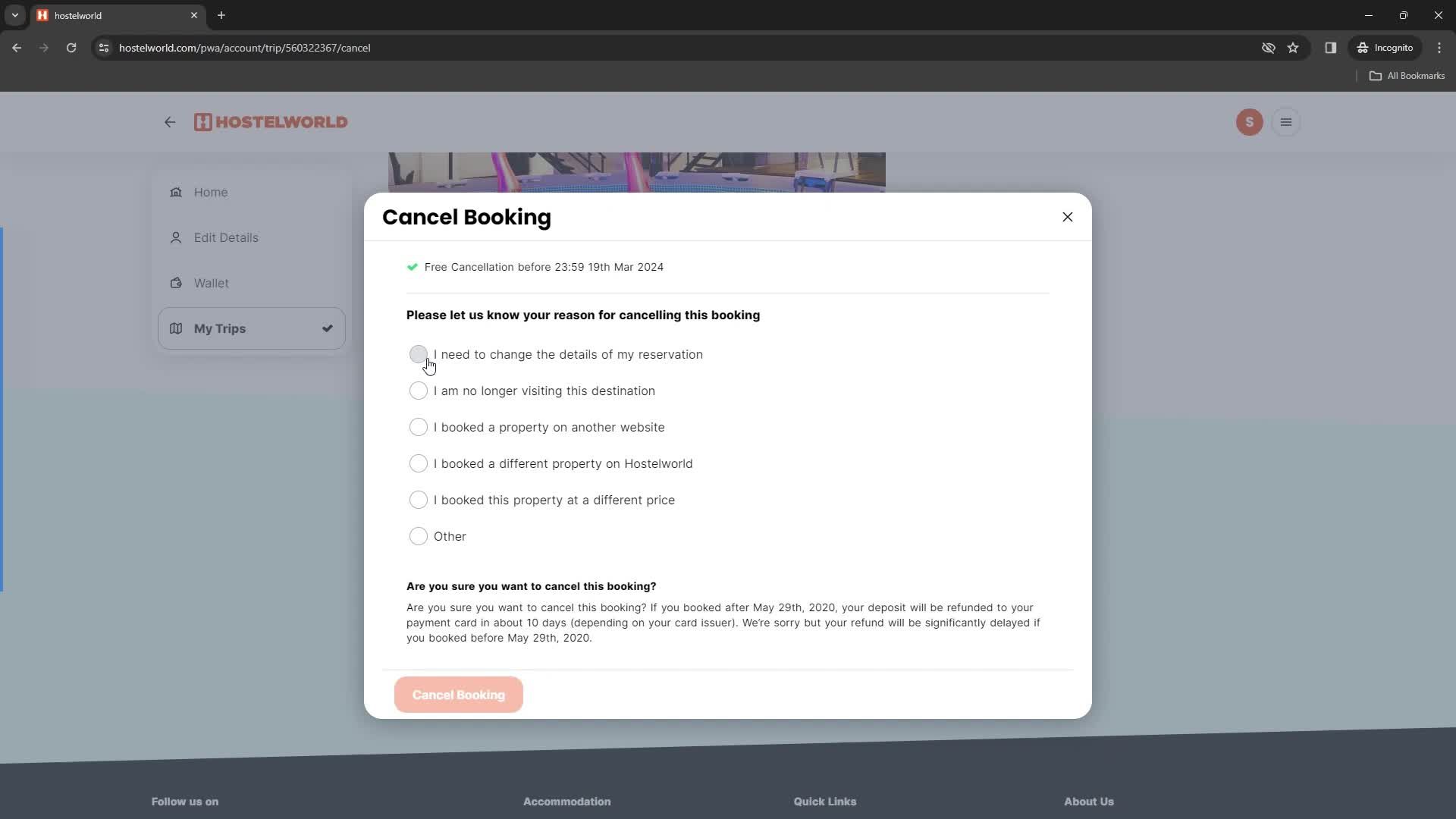 Cancelling a booking on Hostelworld video thumbnail