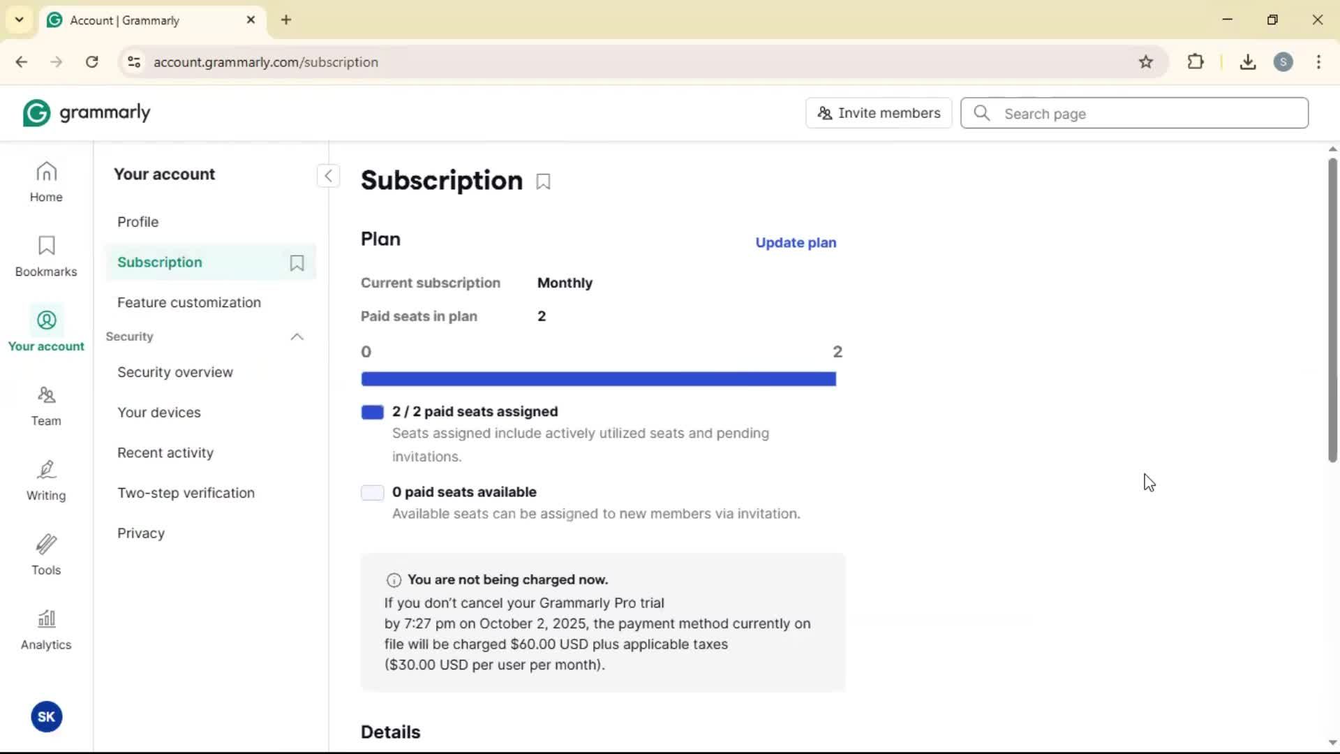 Cancelling your subscription on Grammarly video thumbnail