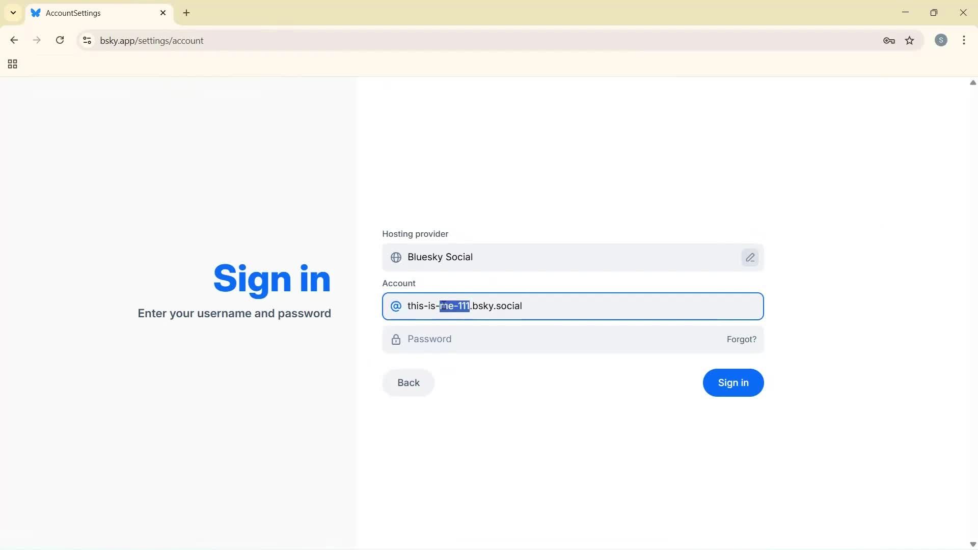 Editing username screenshot