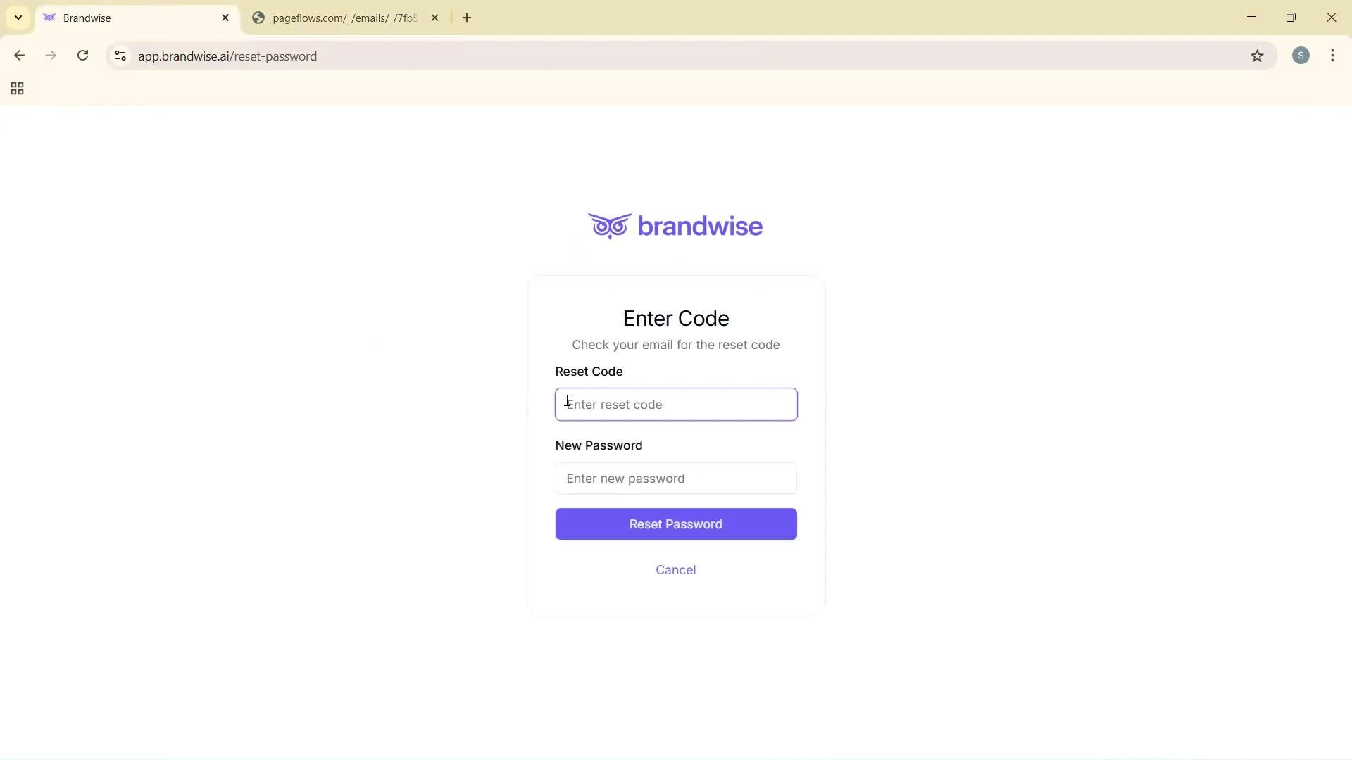 Changing password screenshot