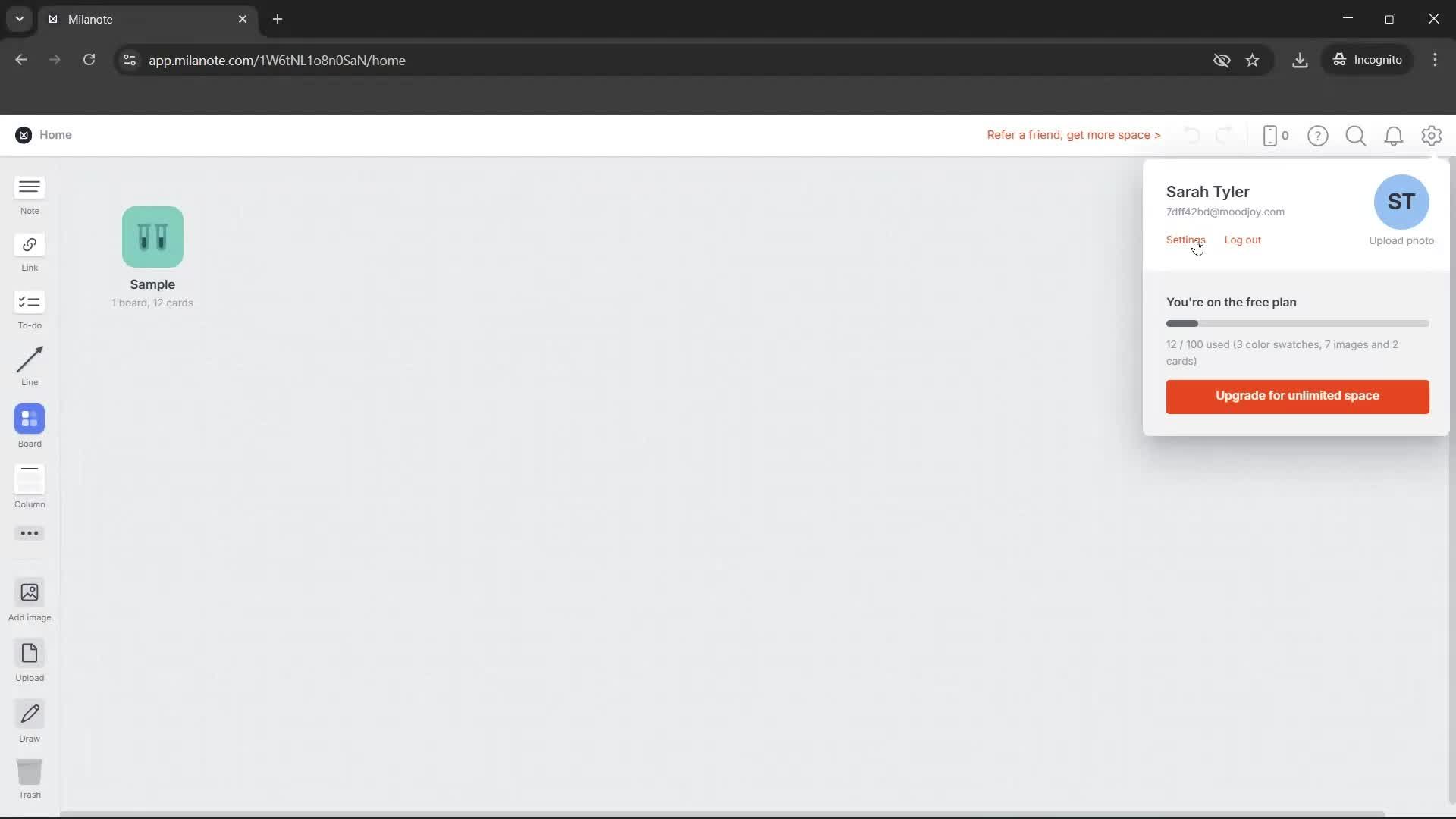 Changing password screenshot