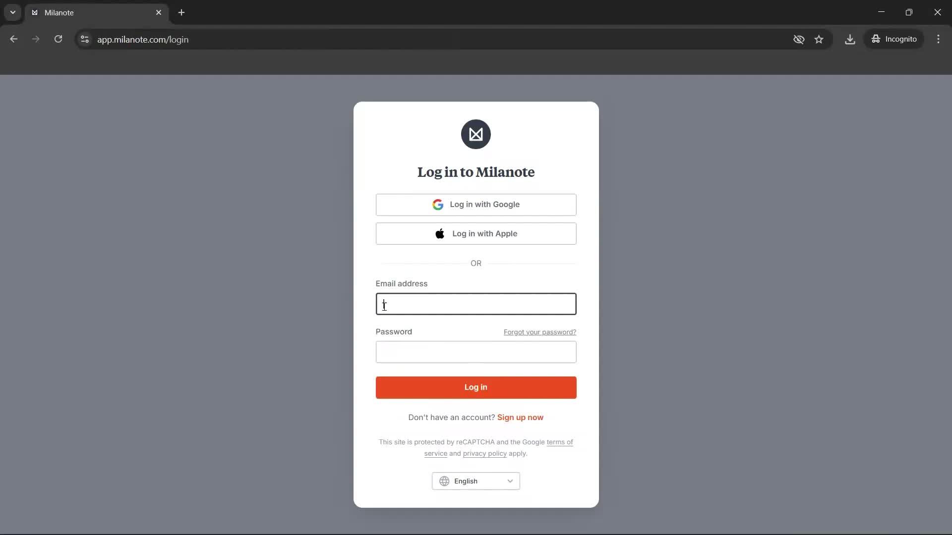 Changing password screenshot