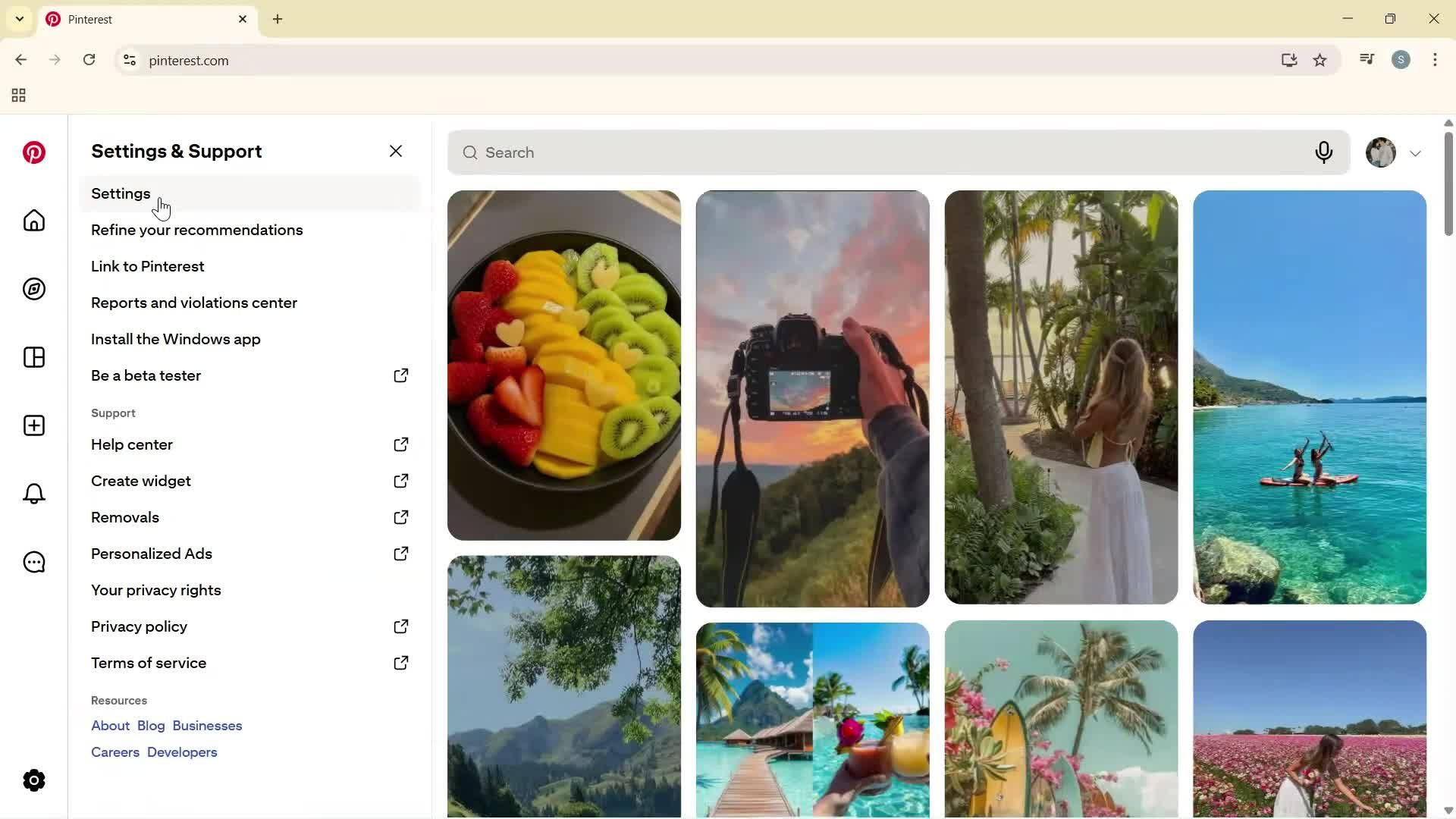Changing password screenshot