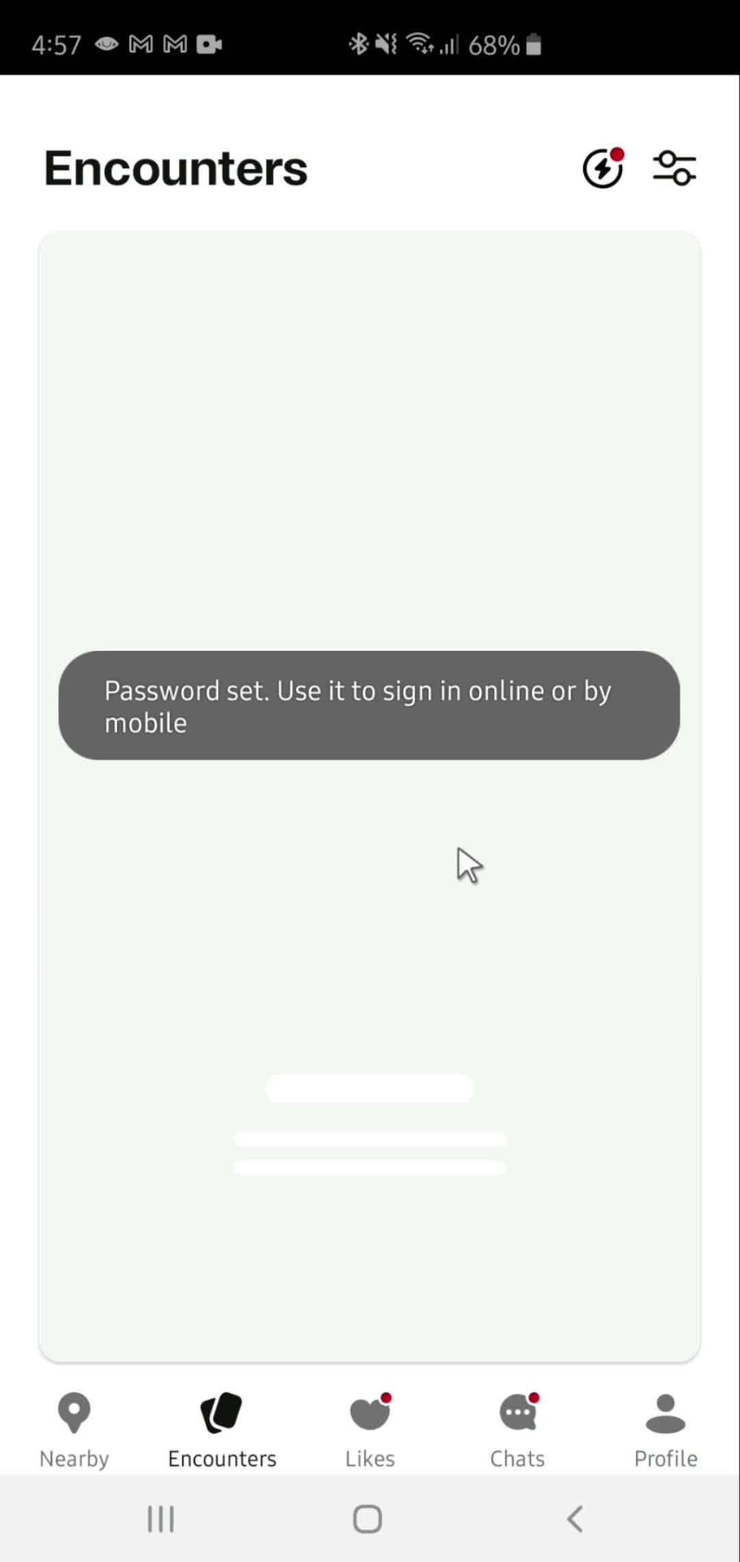 Changing password screenshot