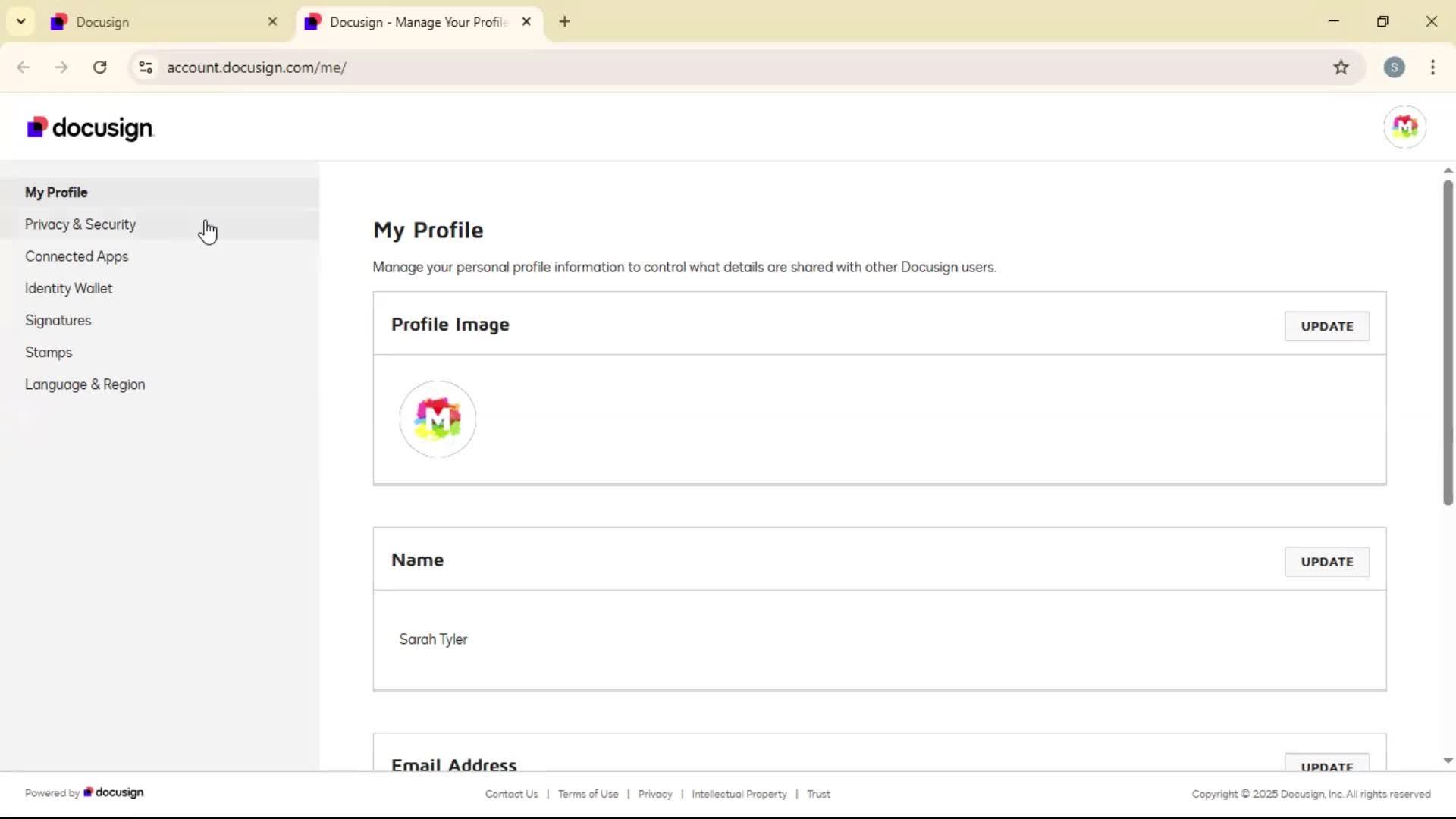 Changing password on Docusign video thumbnail