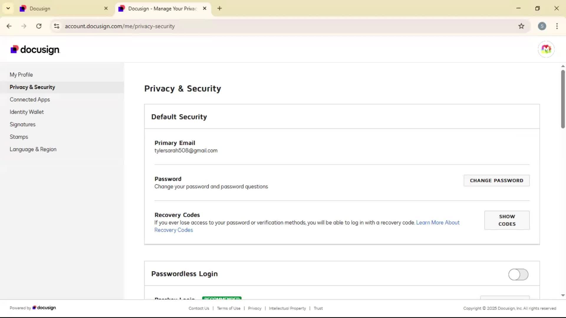Changing password on Docusign video thumbnail