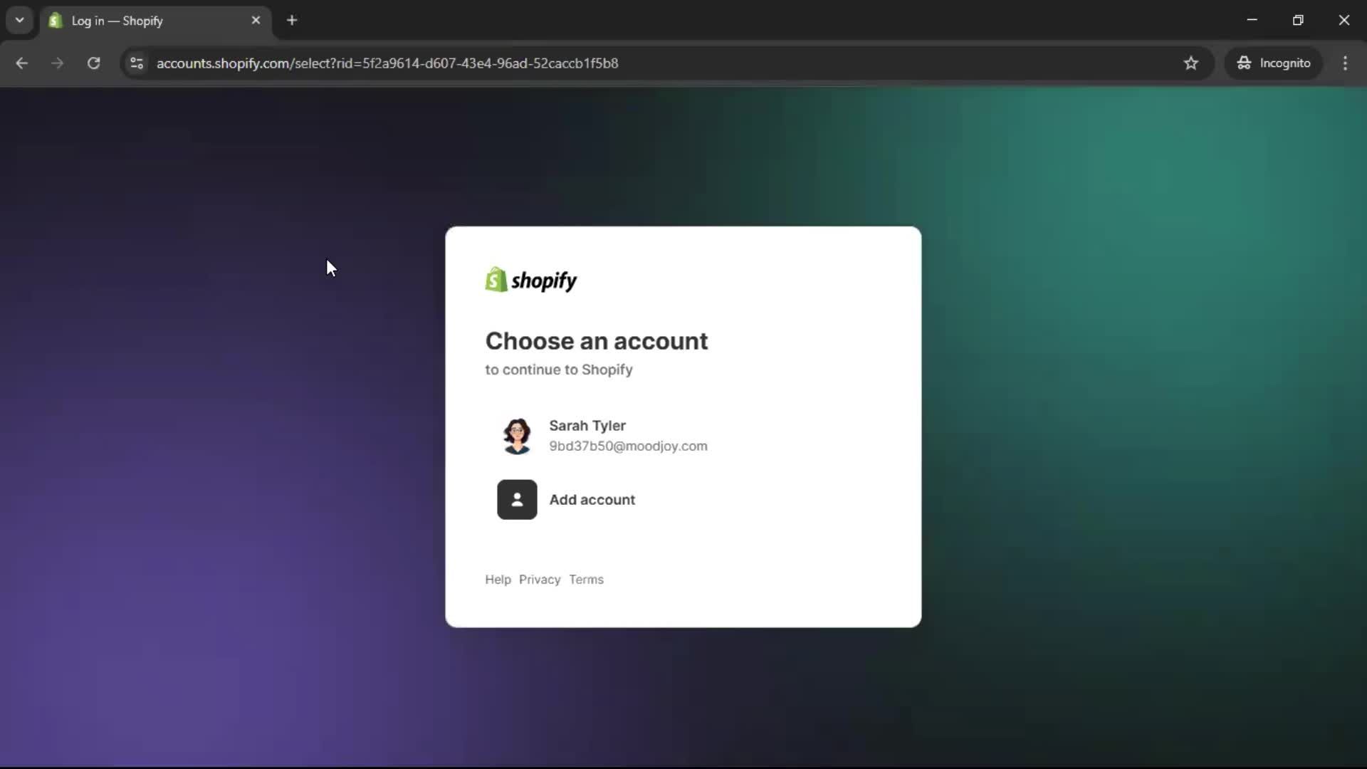 Changing password screenshot