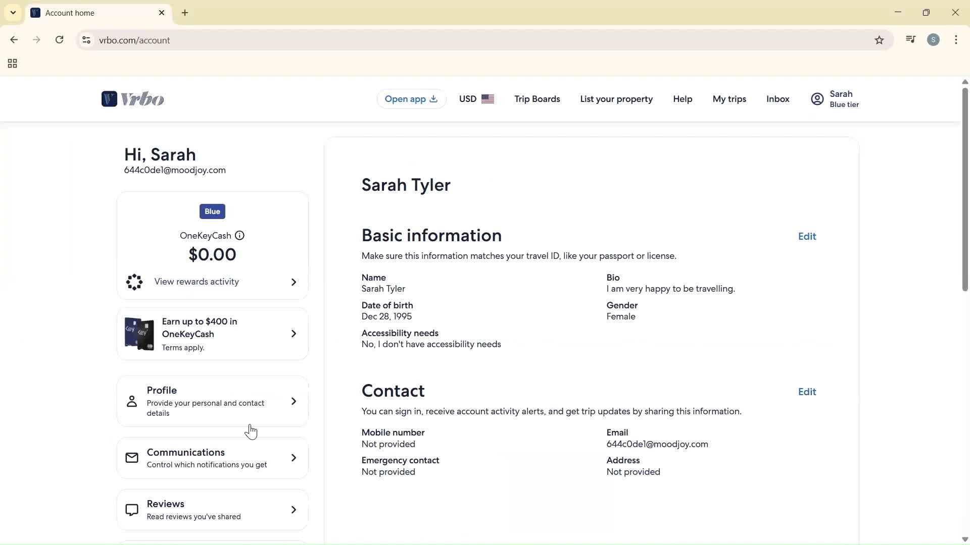 Changing password screenshot