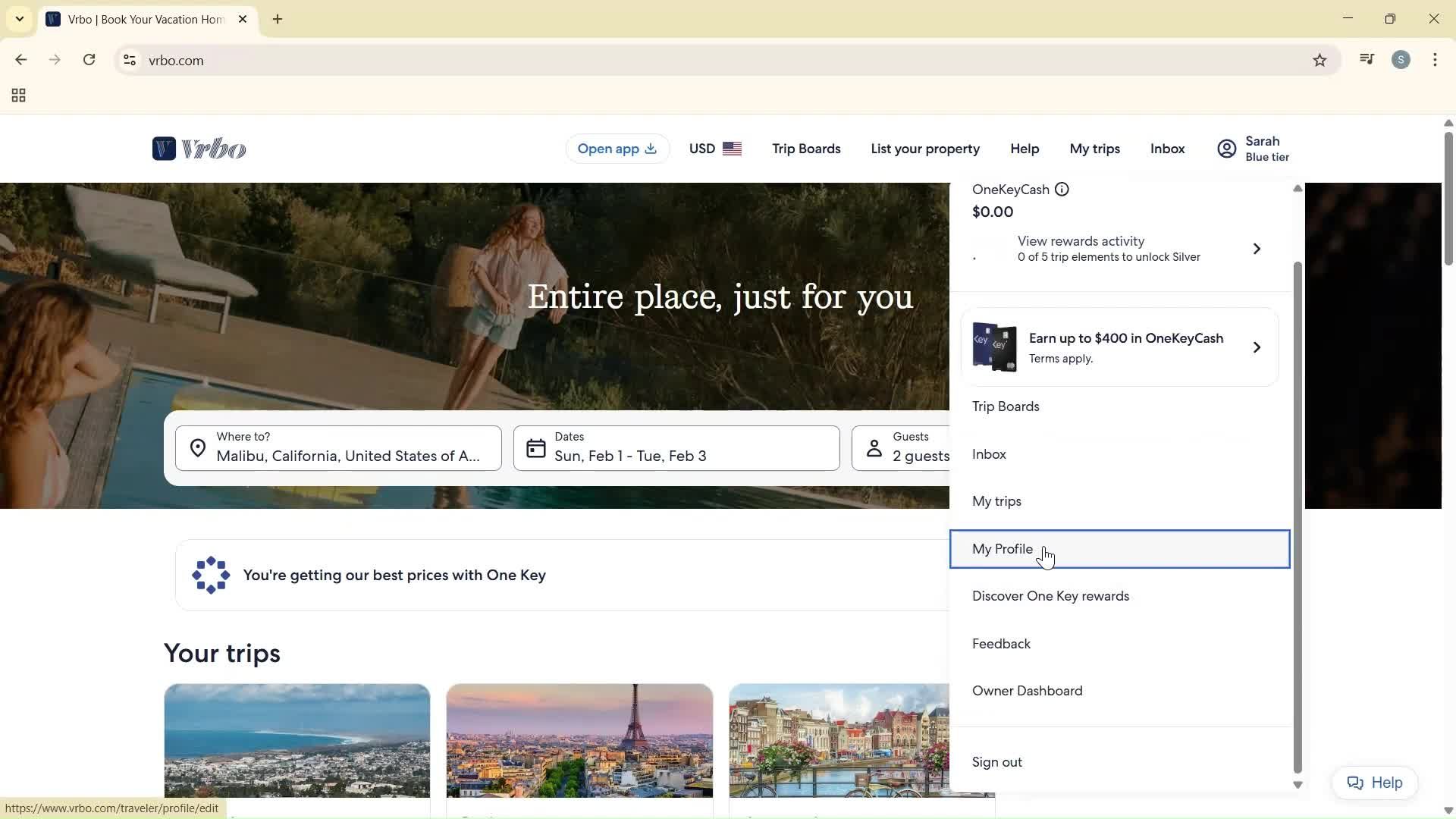 Changing password screenshot