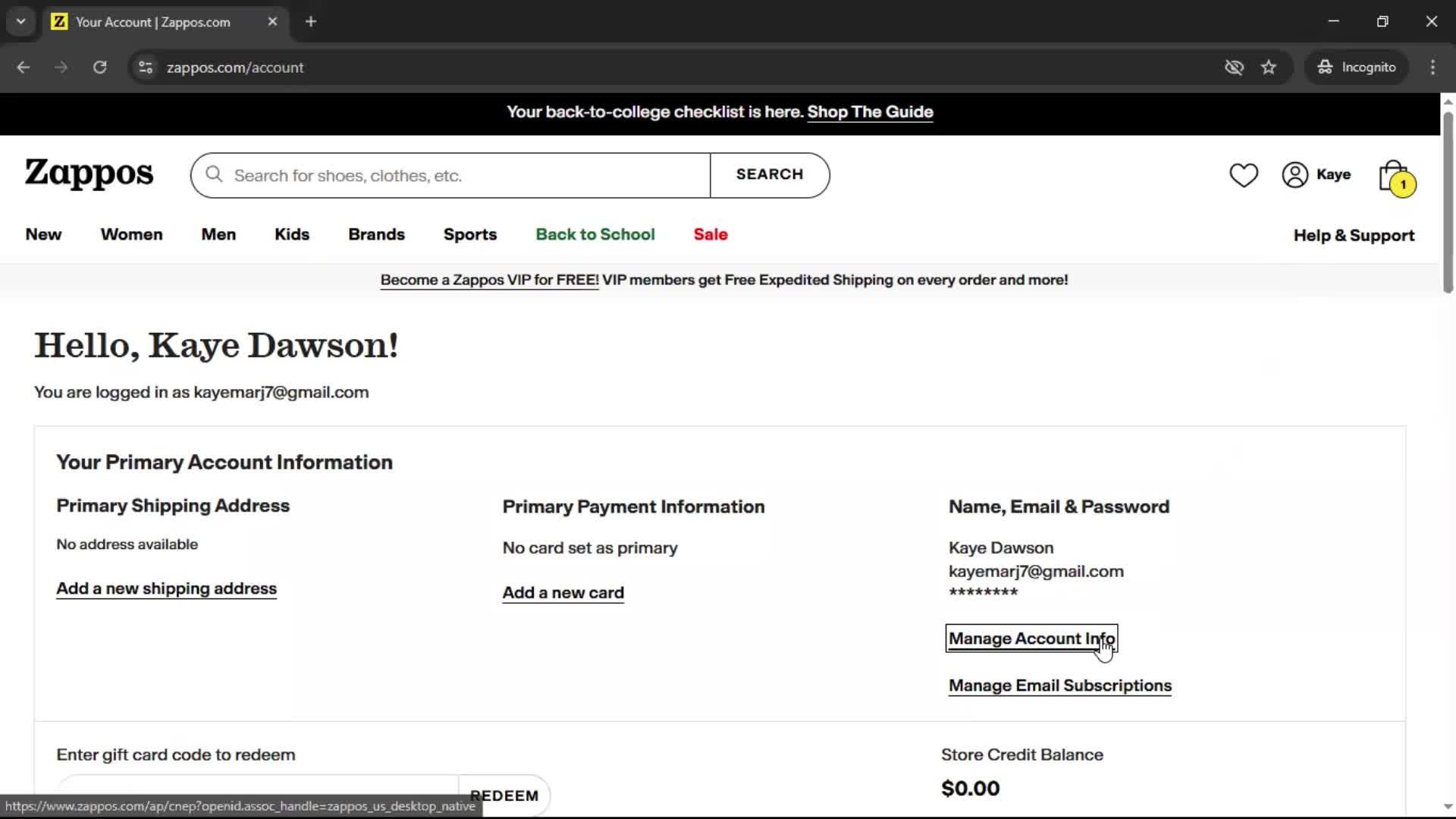 Changing password on Zappos video thumbnail