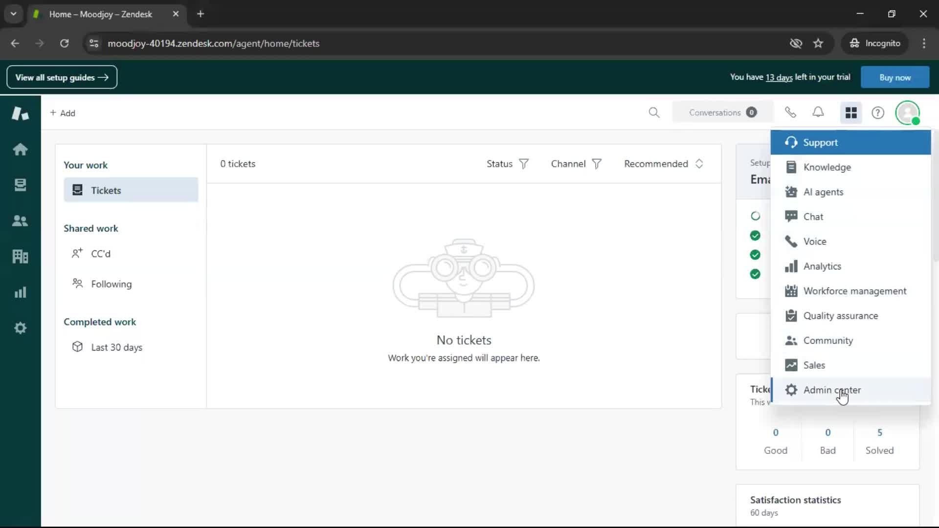 Changing password screenshot