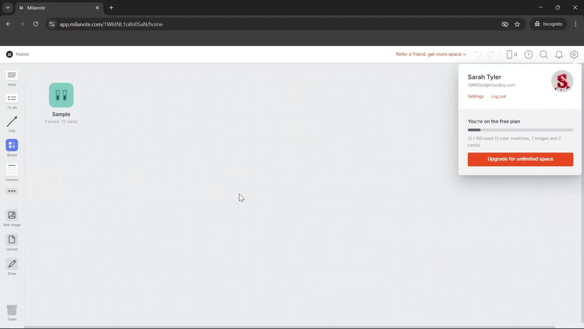Updating profile picture screenshot