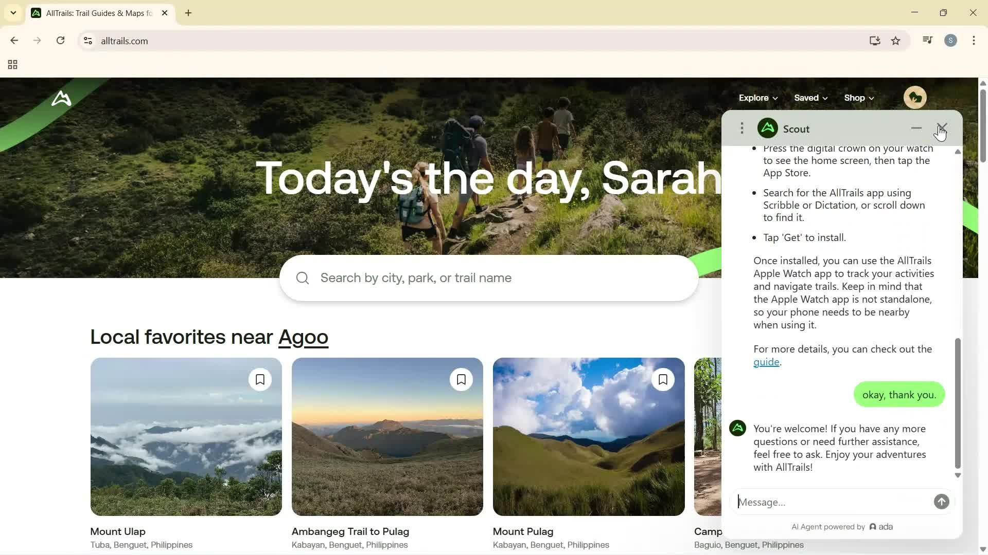 Help center screenshot