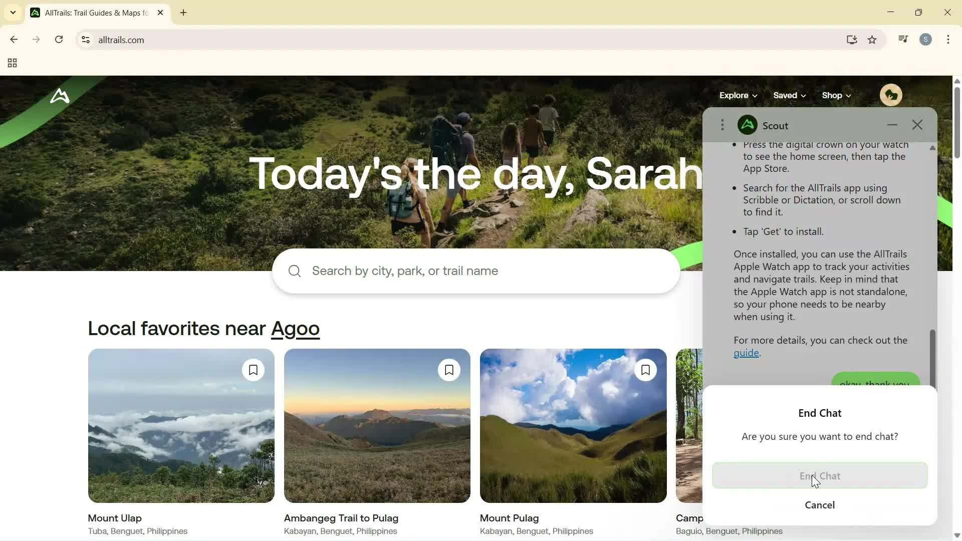 Help center screenshot
