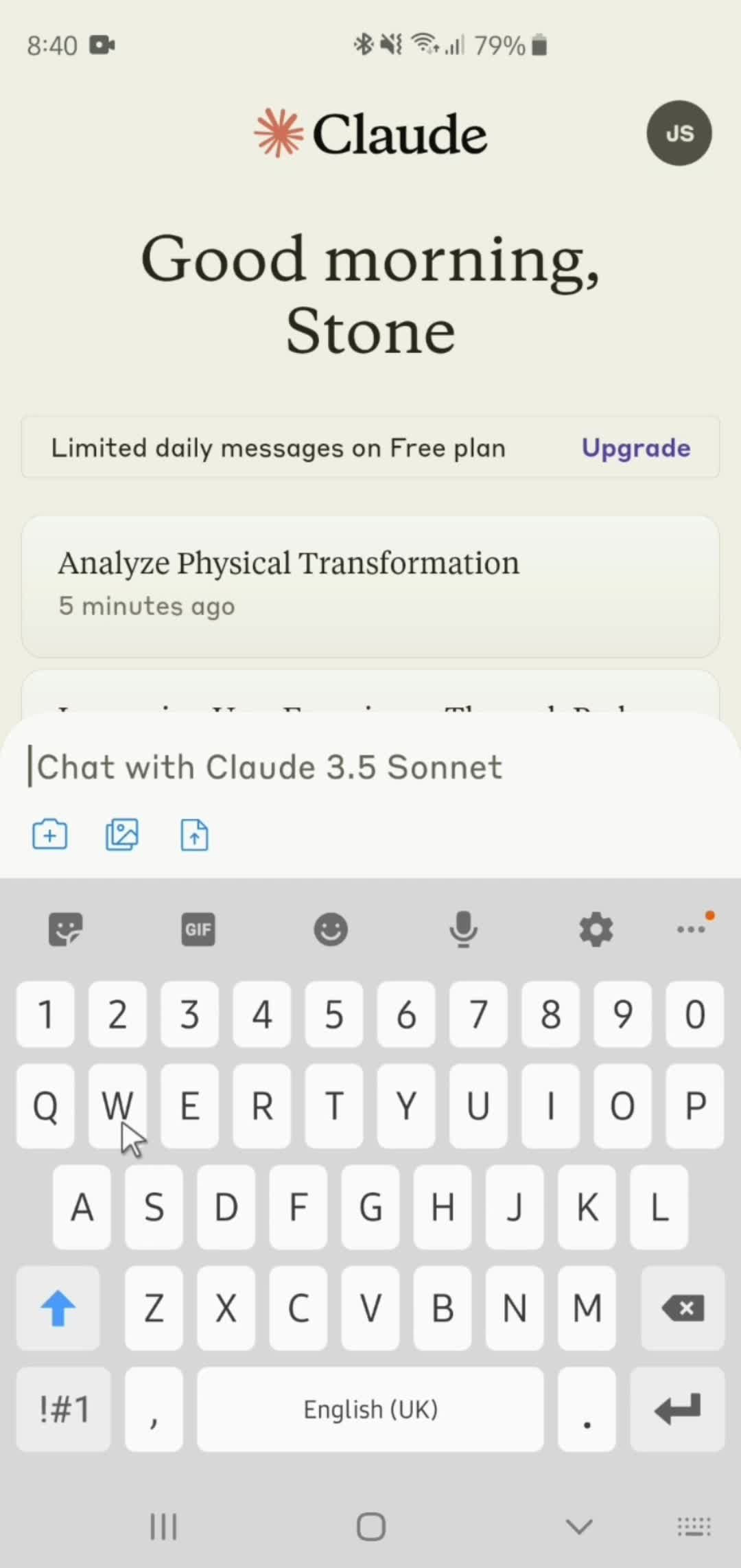 Chat bot screenshot