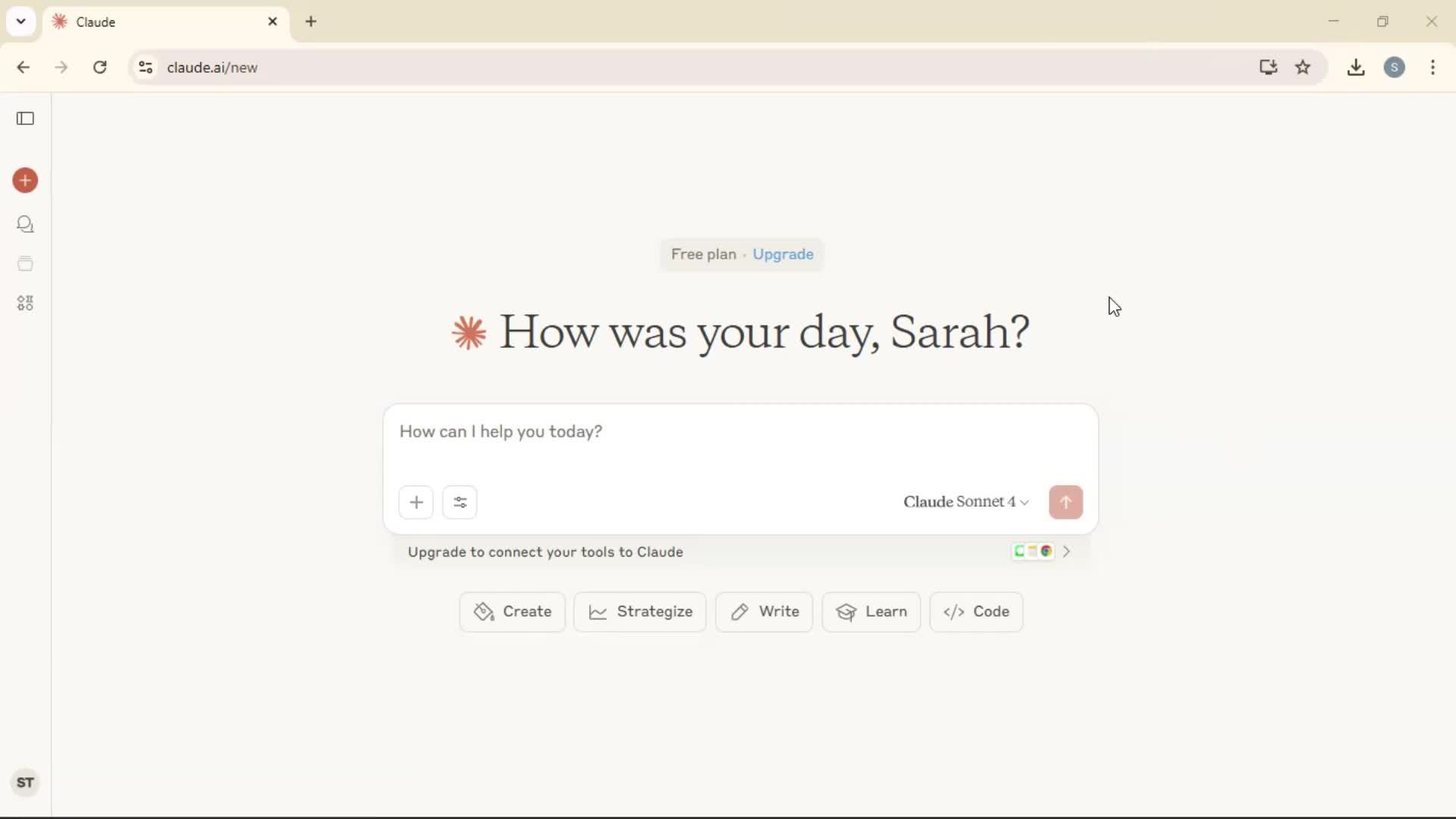 Chat bot screenshot