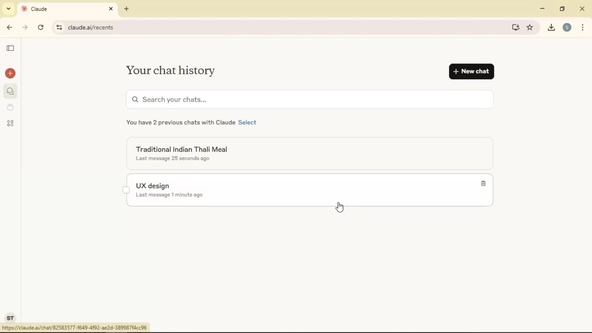 Chat bot screenshot