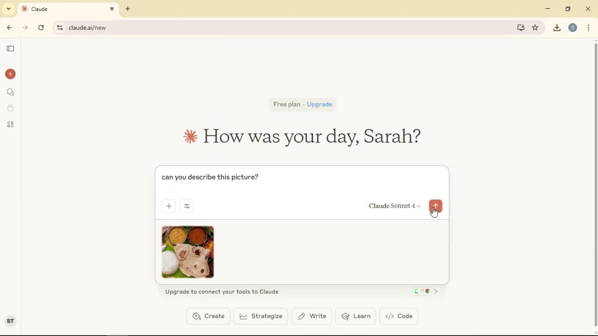 Chat bot screenshot