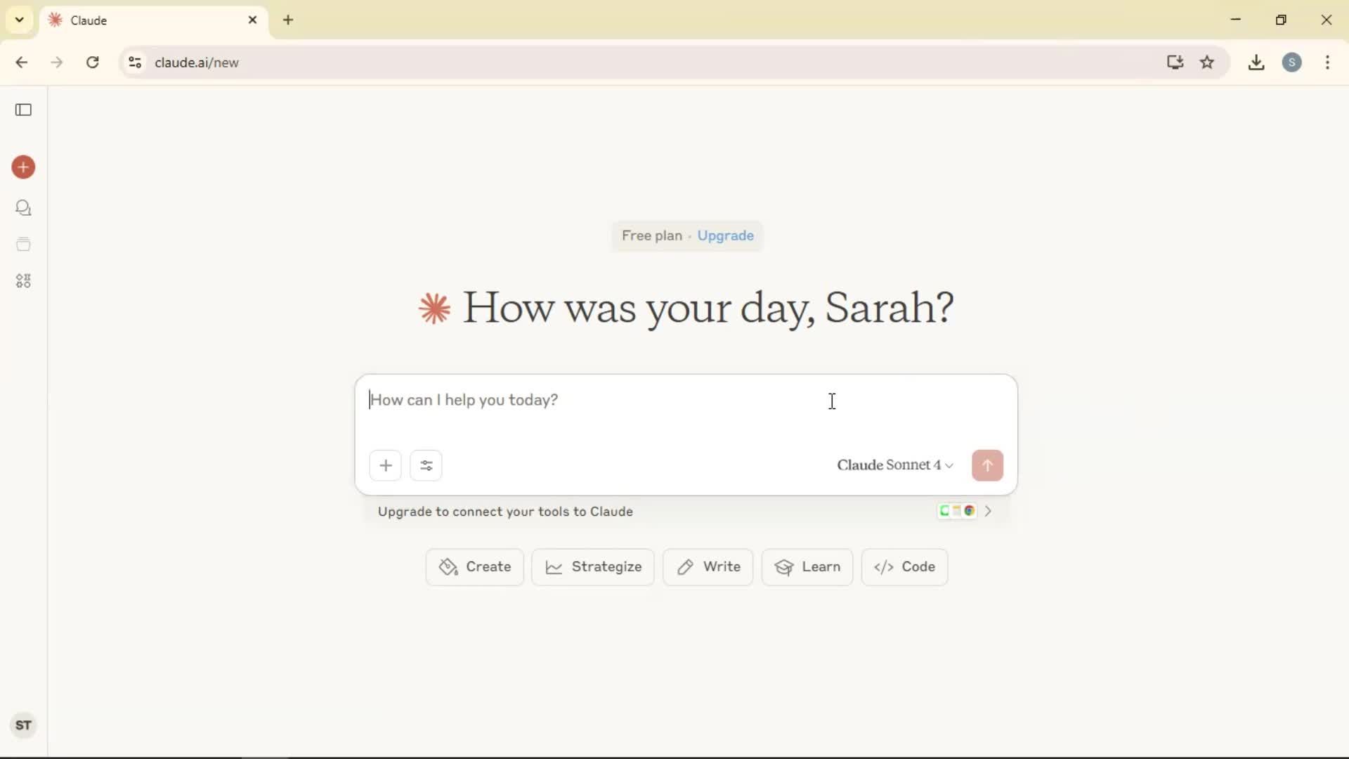 Chat bot screenshot