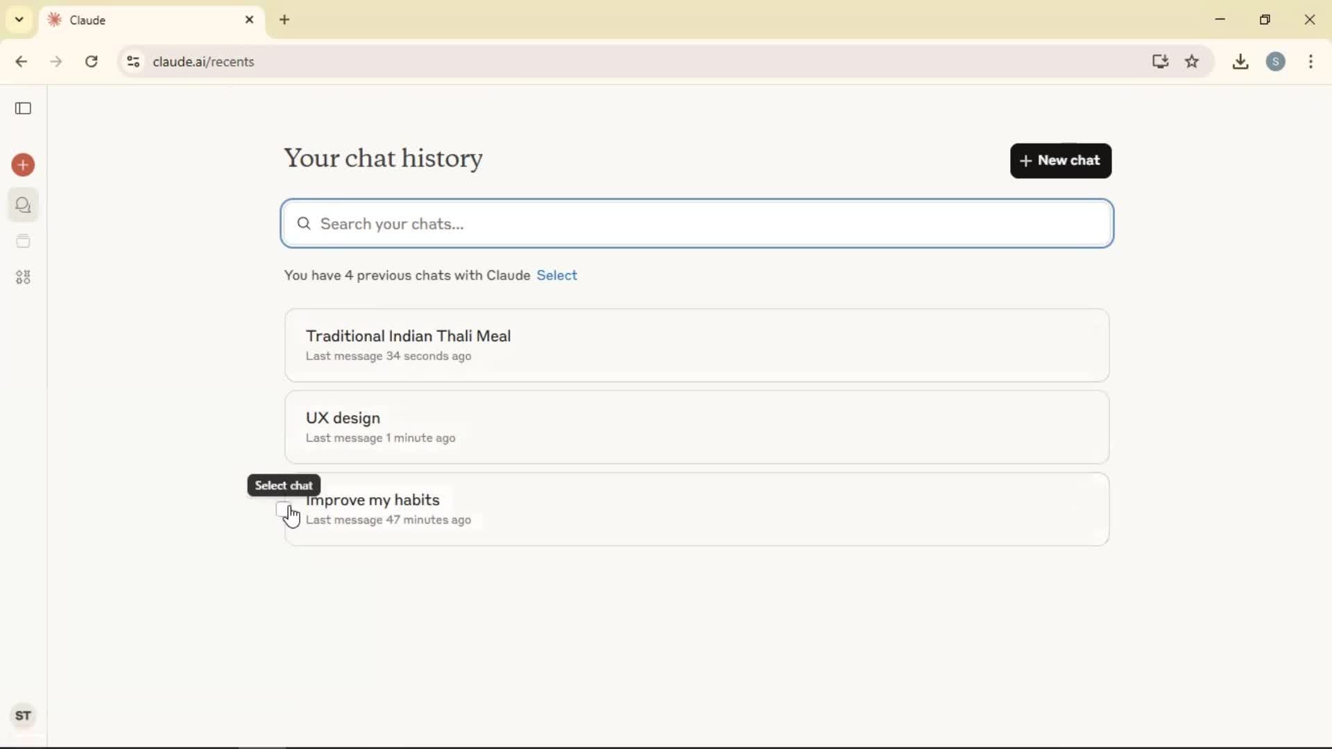 Chat bot screenshot