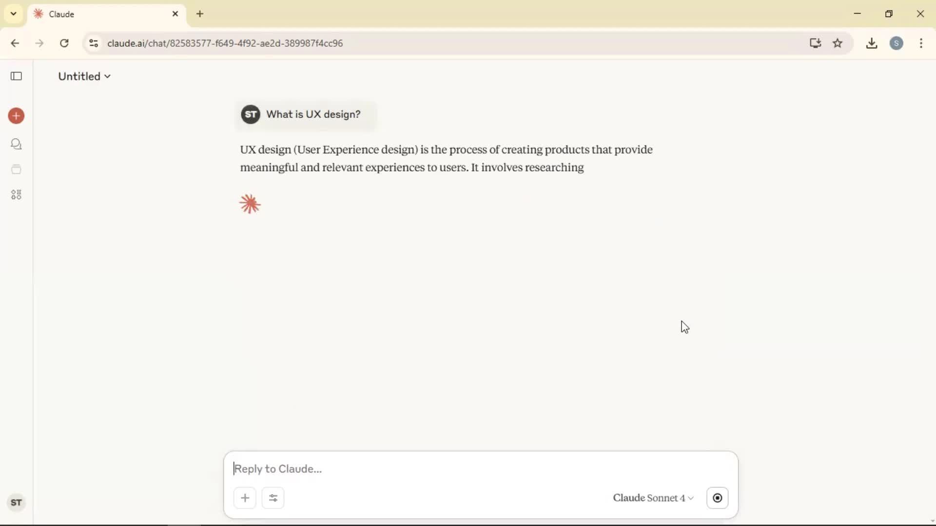 Chat bot screenshot