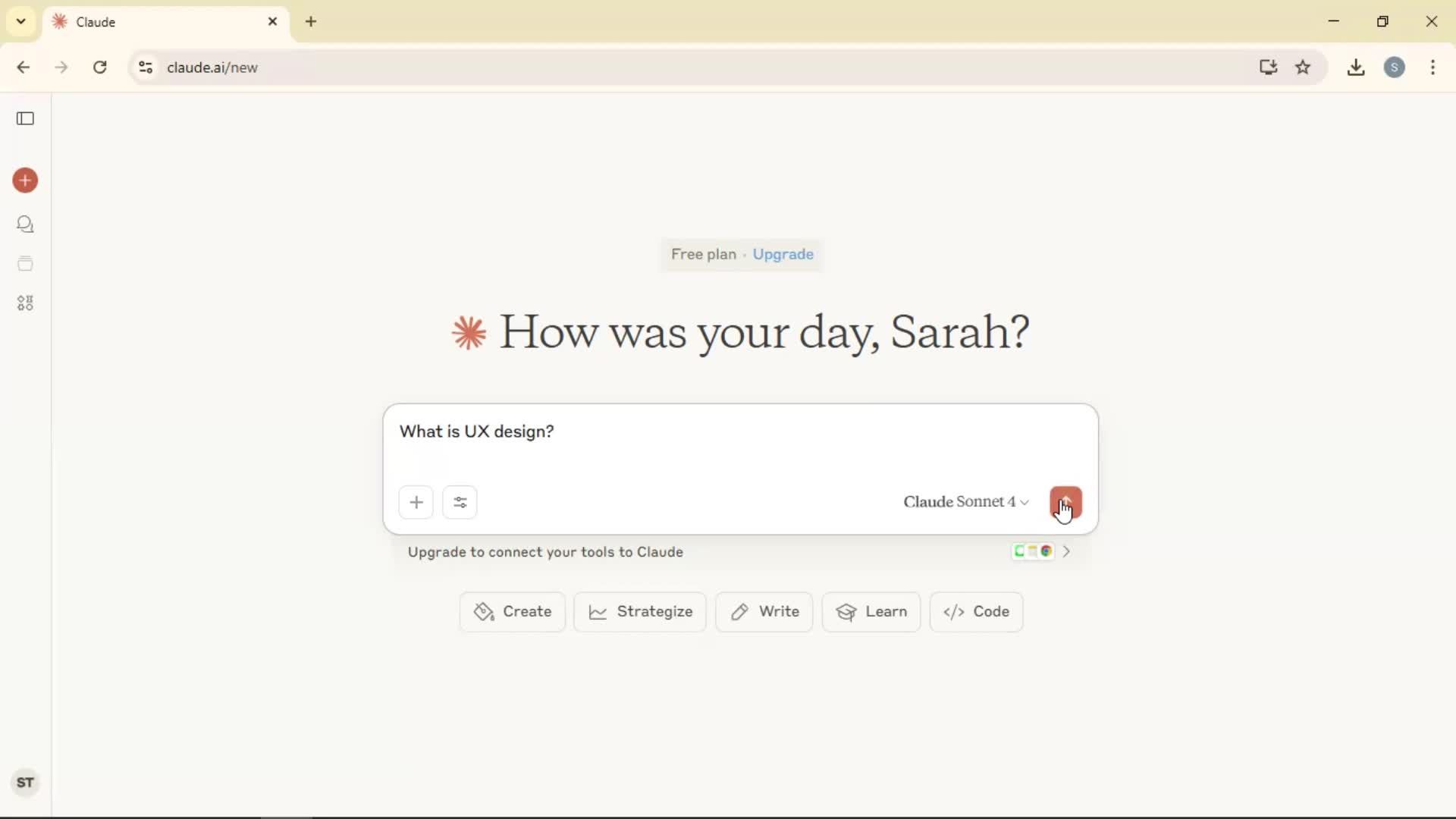 Chat bot screenshot