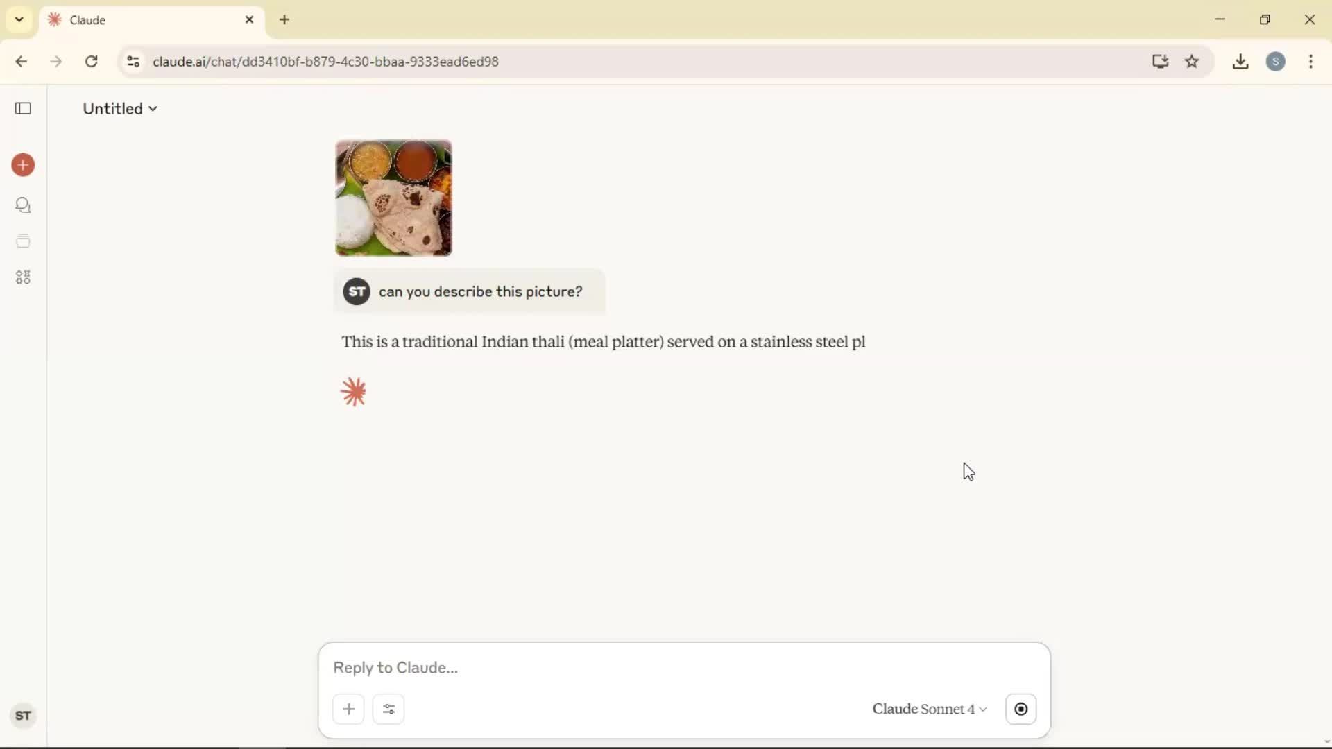 Chat bot screenshot