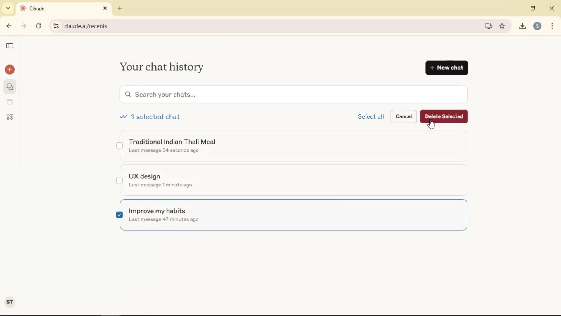 Chat bot screenshot