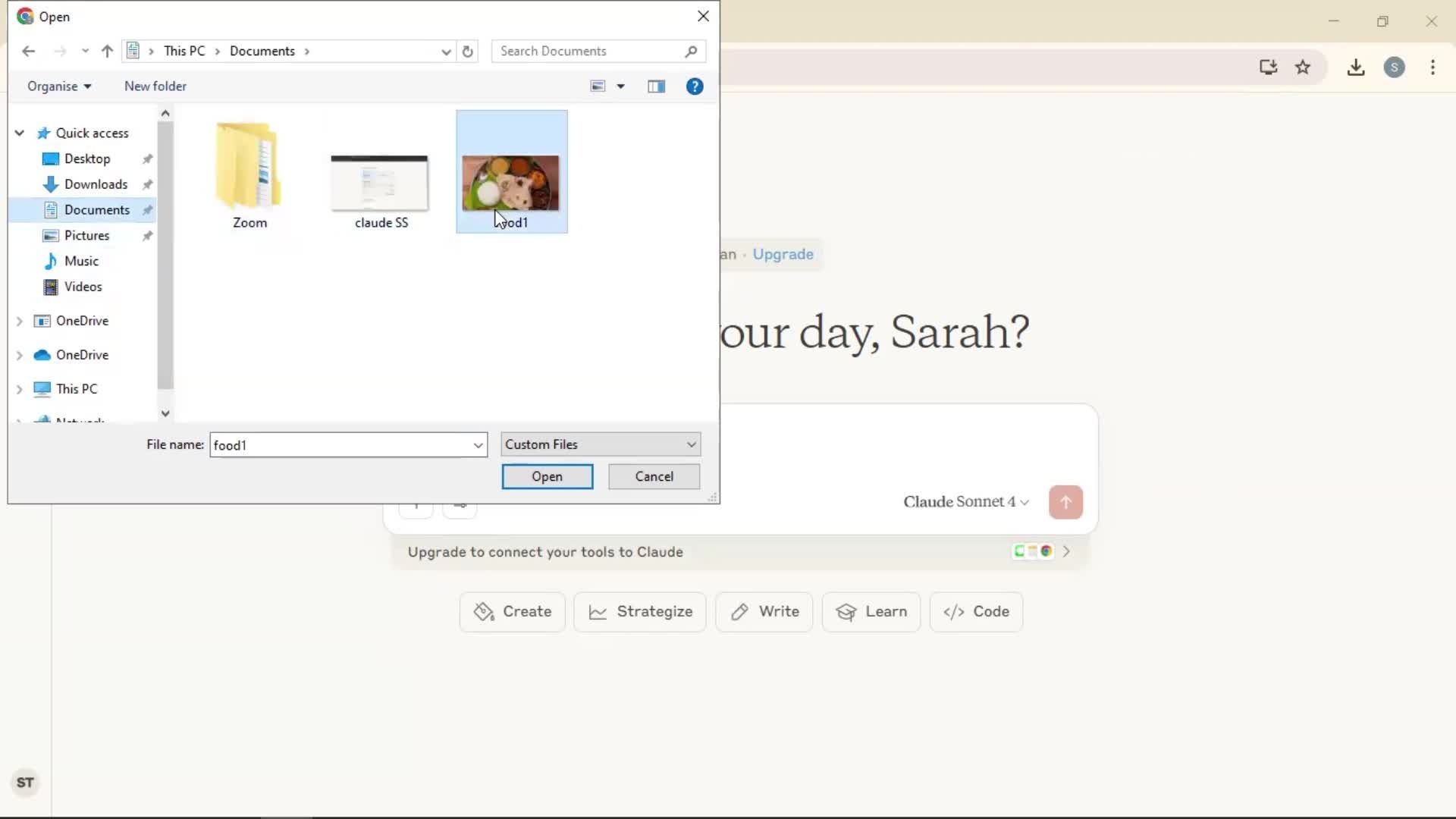 Chat bot screenshot
