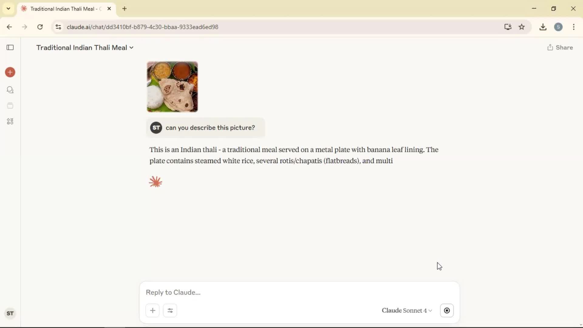 Chat bot screenshot