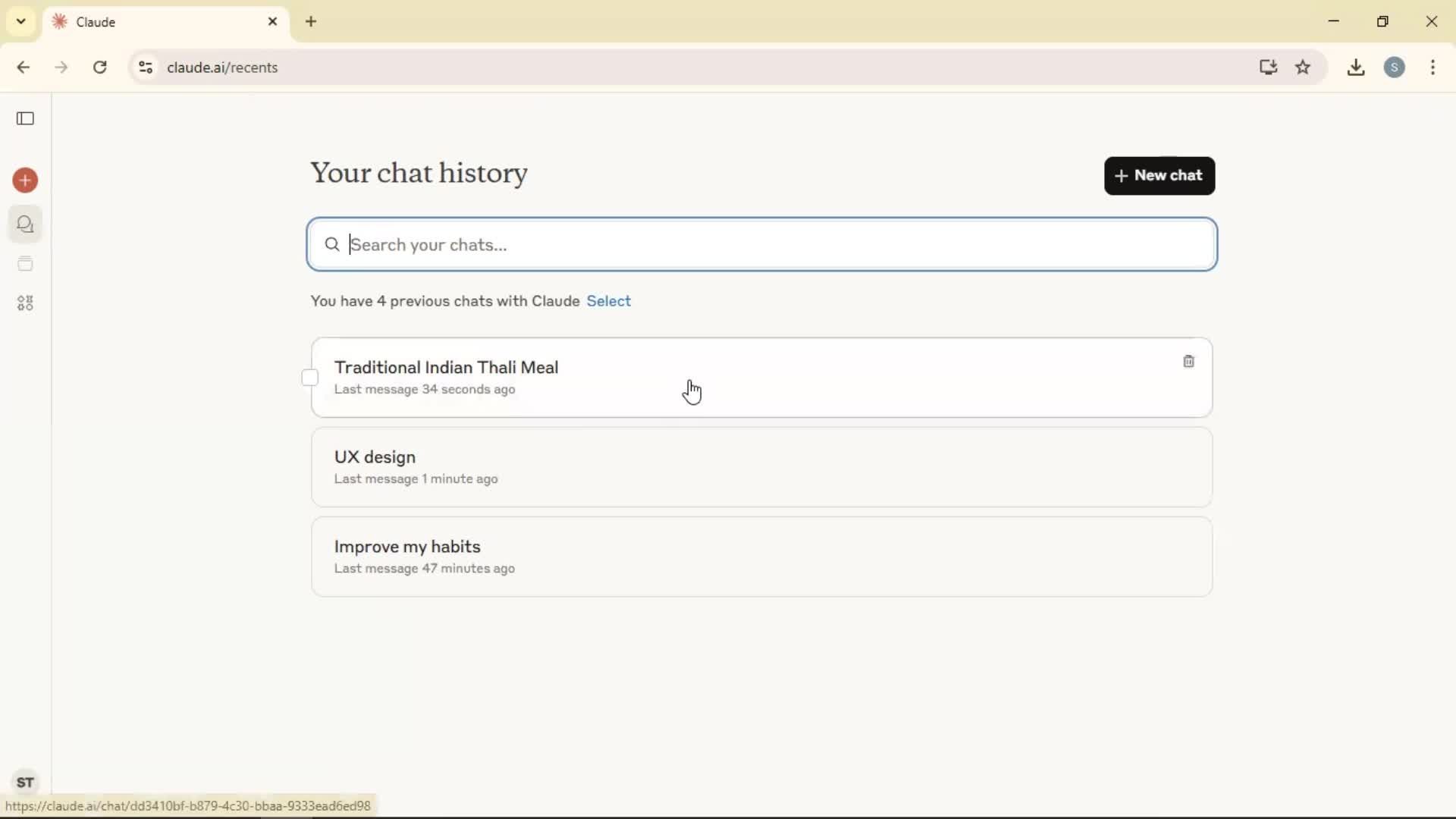 Chat bot screenshot