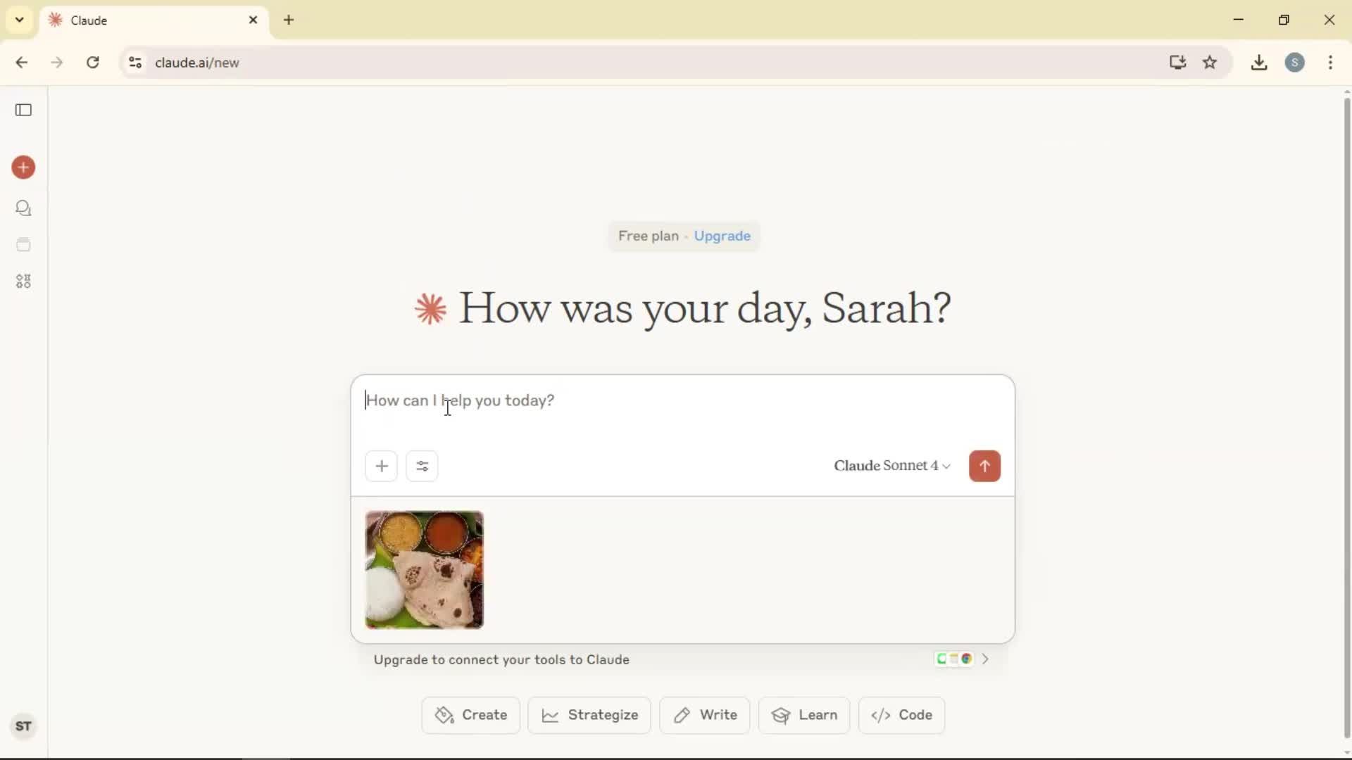 Chat bot screenshot