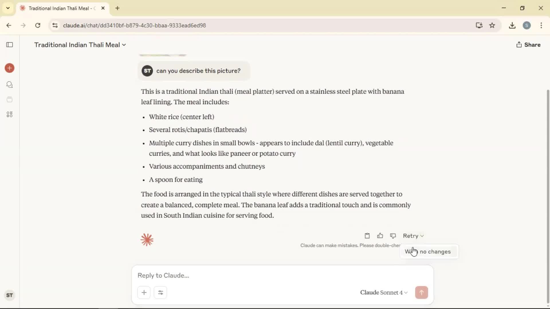 Chat bot screenshot