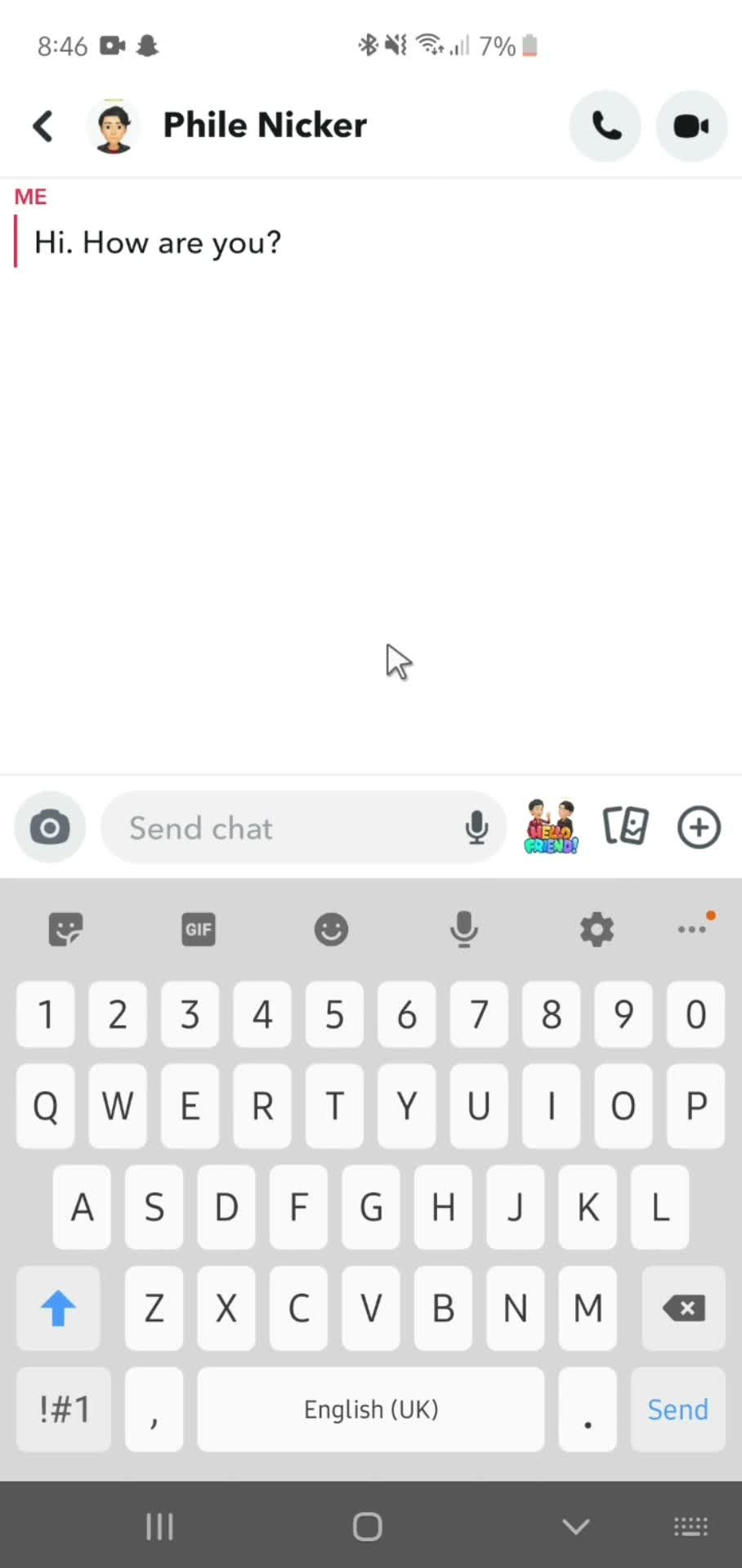 Chatting screenshot