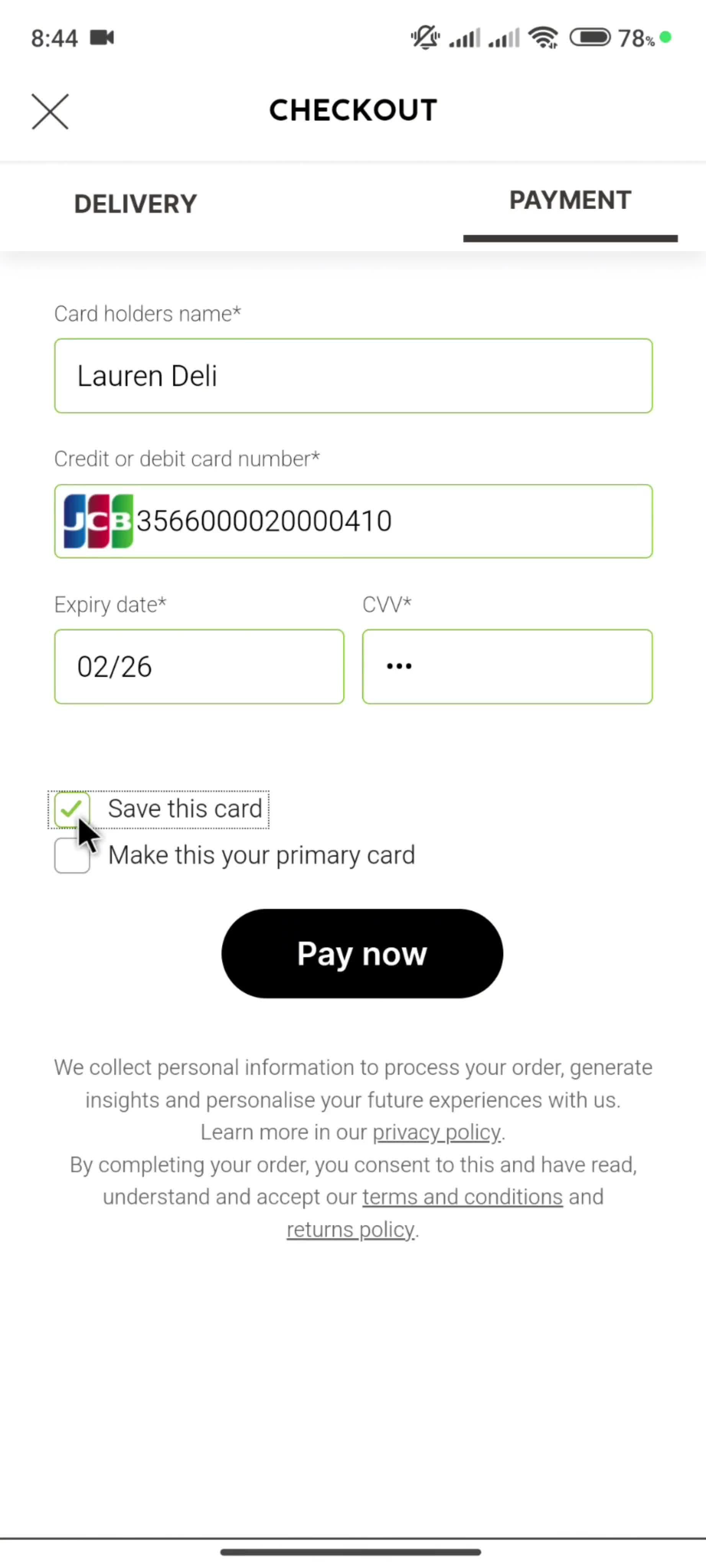 Buying something screenshot