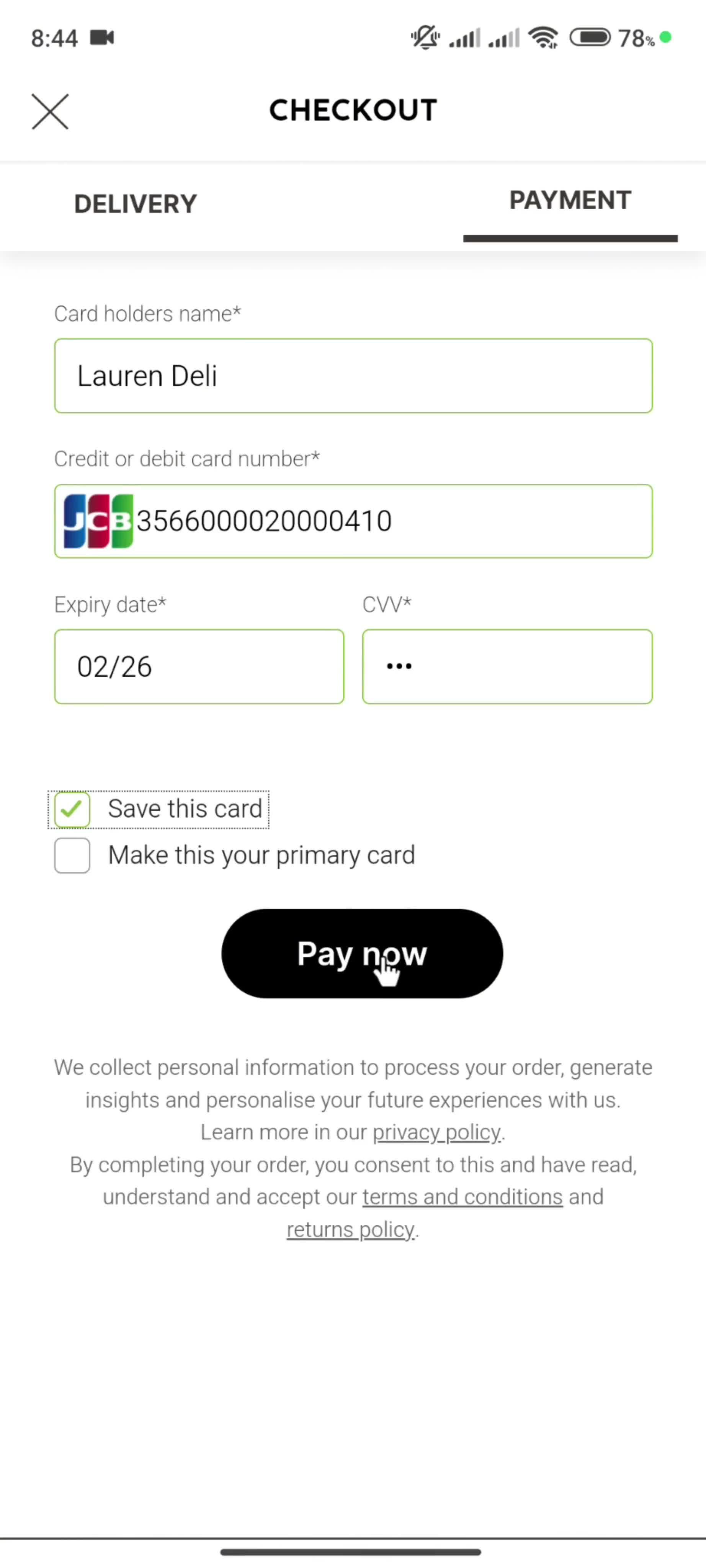 Buying something screenshot
