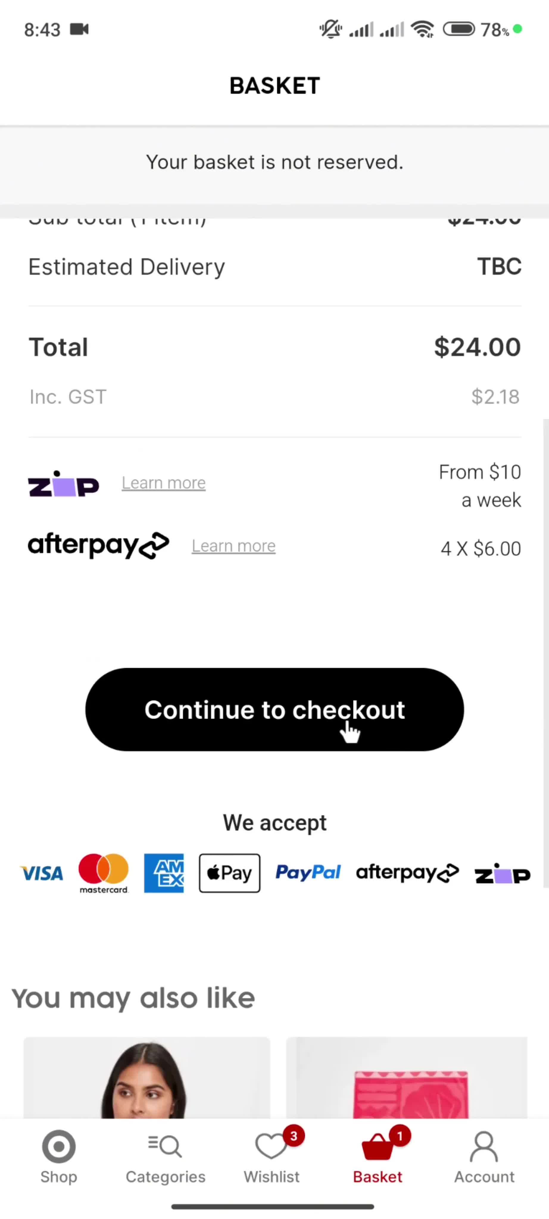 Buying something screenshot
